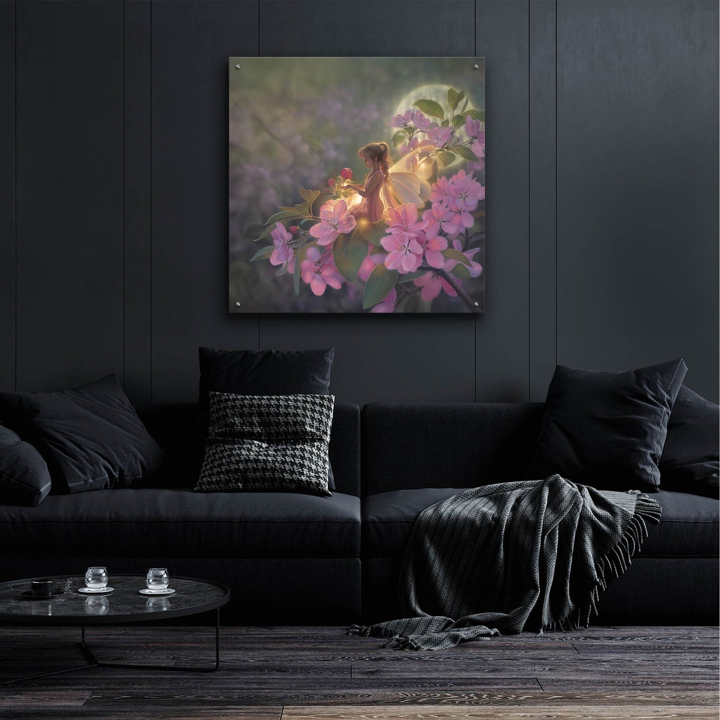 Epic Art 'Sakura Moon' by Kirk Reinert, Acrylic Glass Wall Art,36x36
