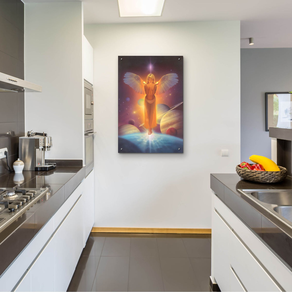 Epic Art 'The Light Bearer-Angel Of Light' by Kirk Reinert, Acrylic Glass Wall Art,24x36