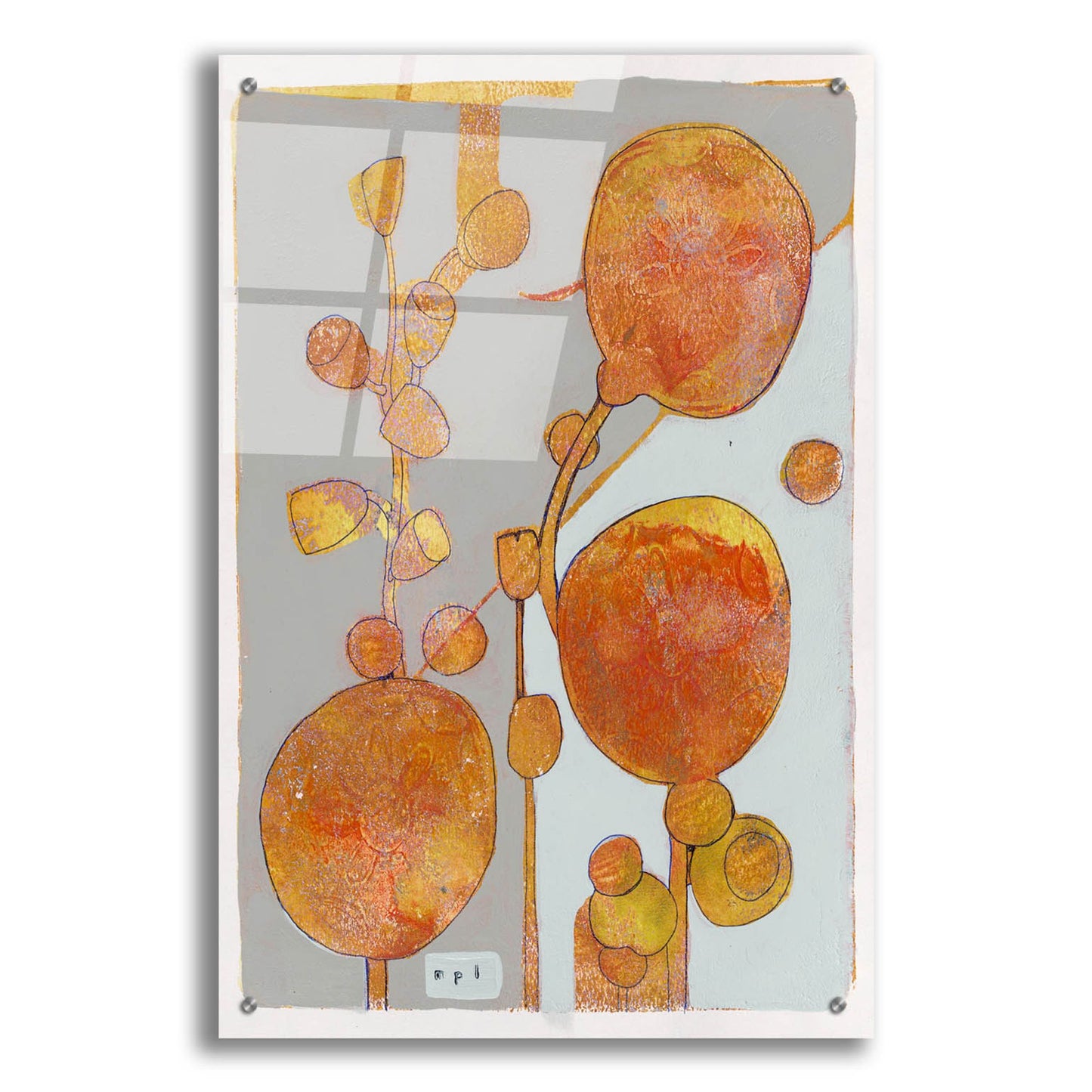 Epic Art 'Orange Seed Pods 3' by Maria Pietri, Acrylic Glass Wall Art
