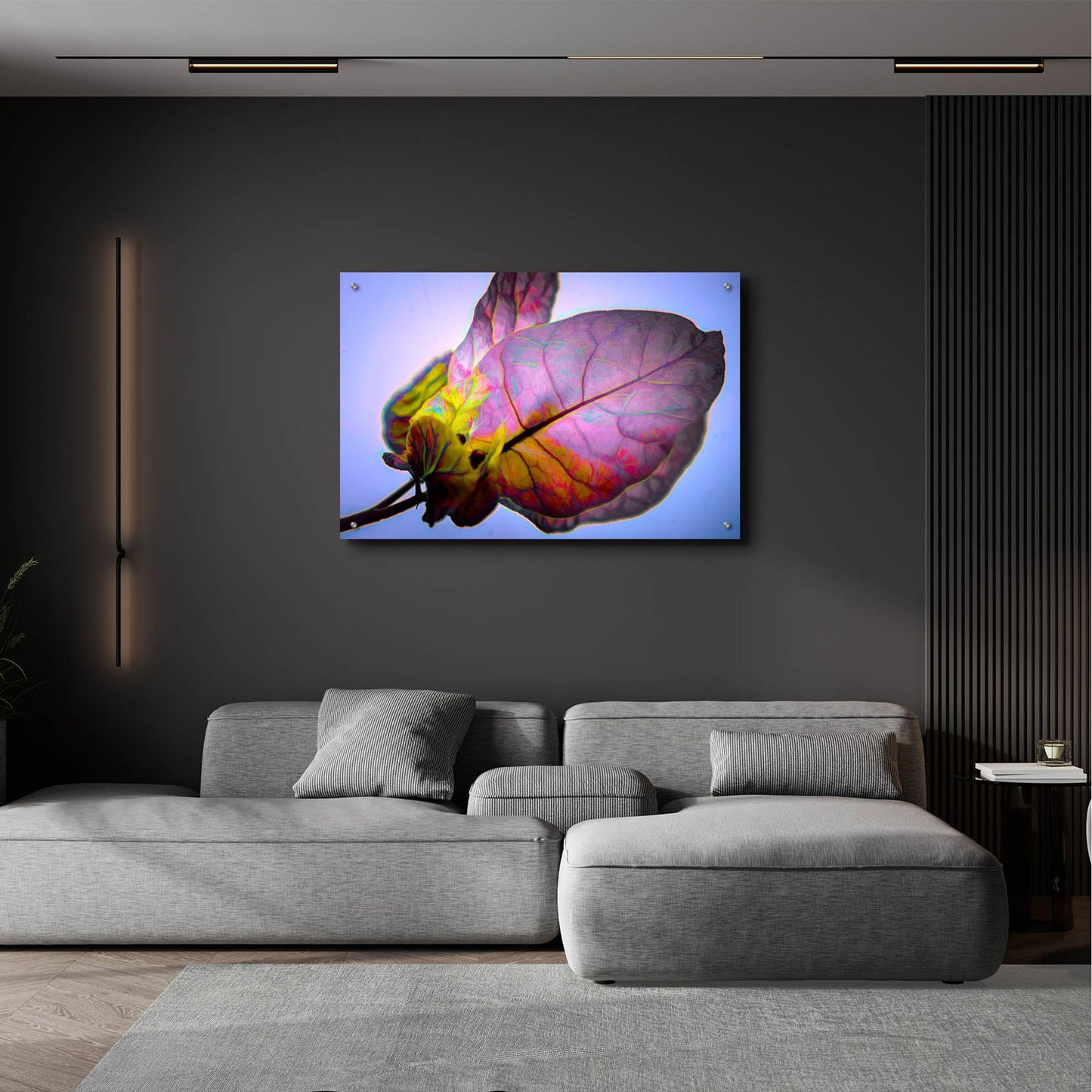 Epic Art 'Bougainvillea Leaf' by Pamela Plummer, Acrylic Glass Wall Art,36x24