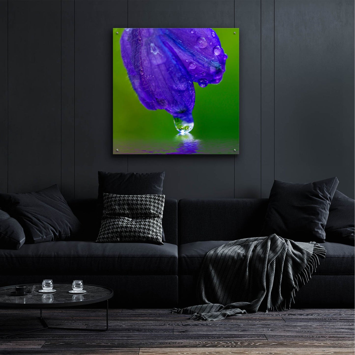 Epic Art 'Delphinium Kiss' by Pamela Plummer, Acrylic Glass Wall Art,36x36