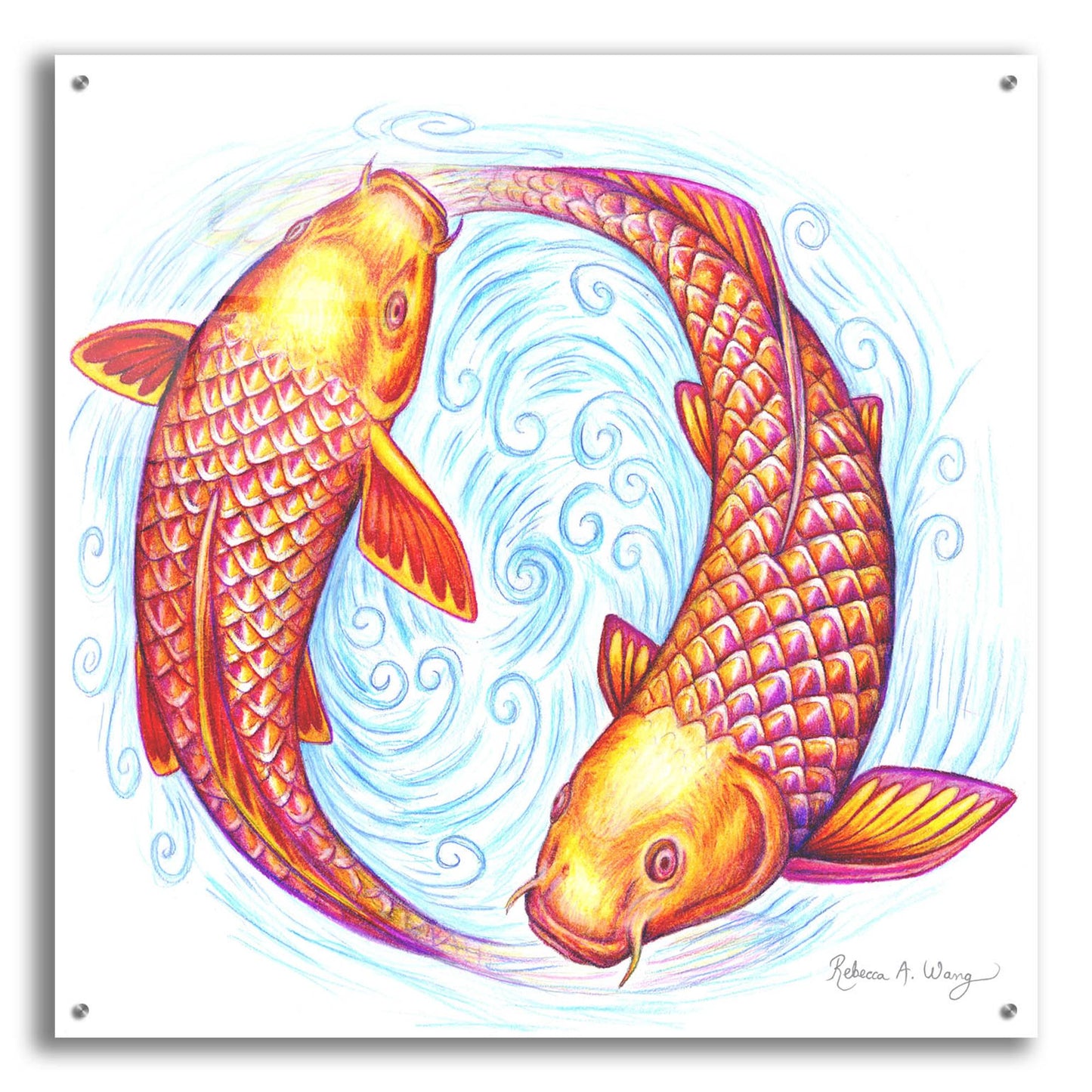 Epic Art 'Pisces' by Rebecca Wang Art, Acrylic Glass Wall Art