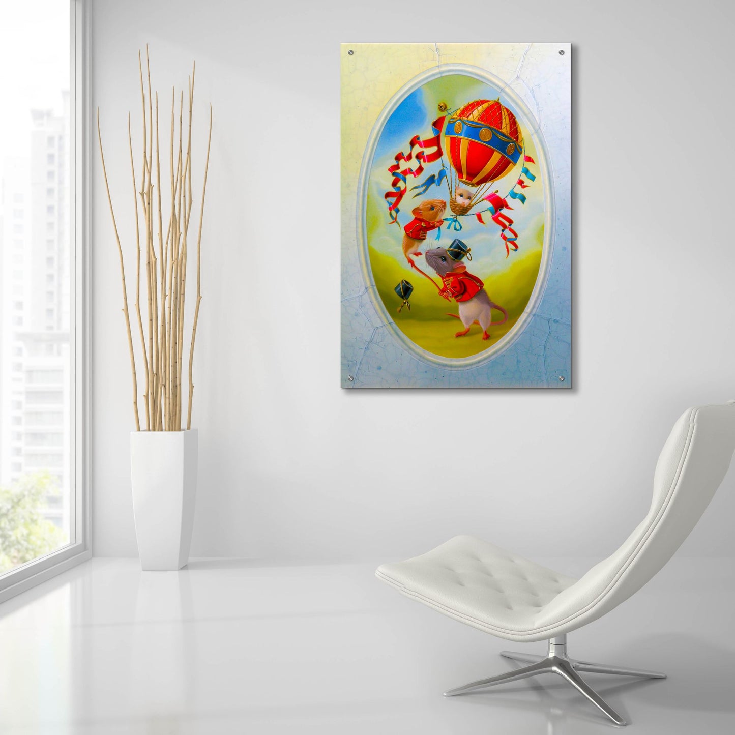 Epic Art 'Balloon Under Mistral' by Valery Vecu Quitard, Acrylic Glass Wall Art,24x36