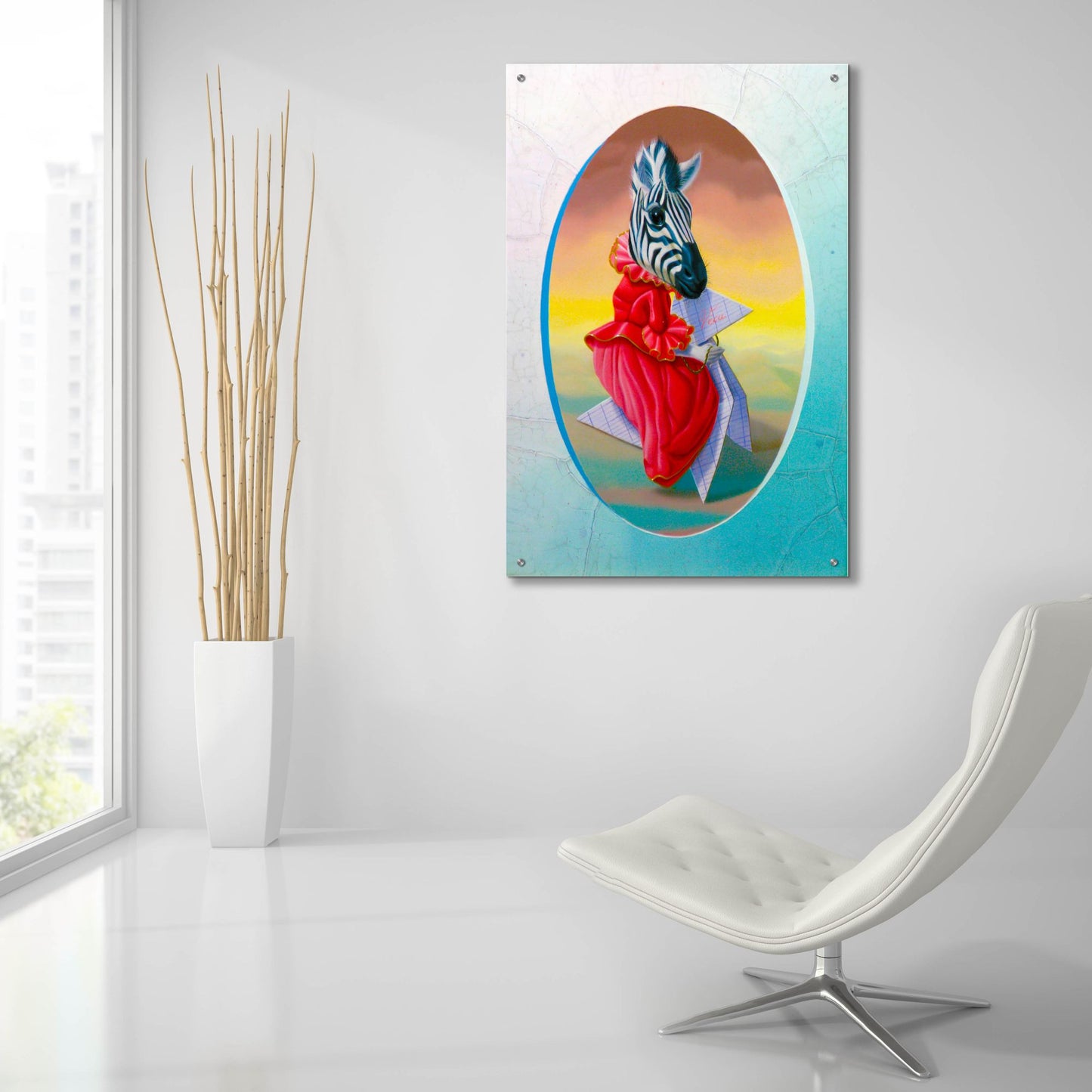 Epic Art 'Madame Zebre' by Valery Vecu Quitard, Acrylic Glass Wall Art,24x36