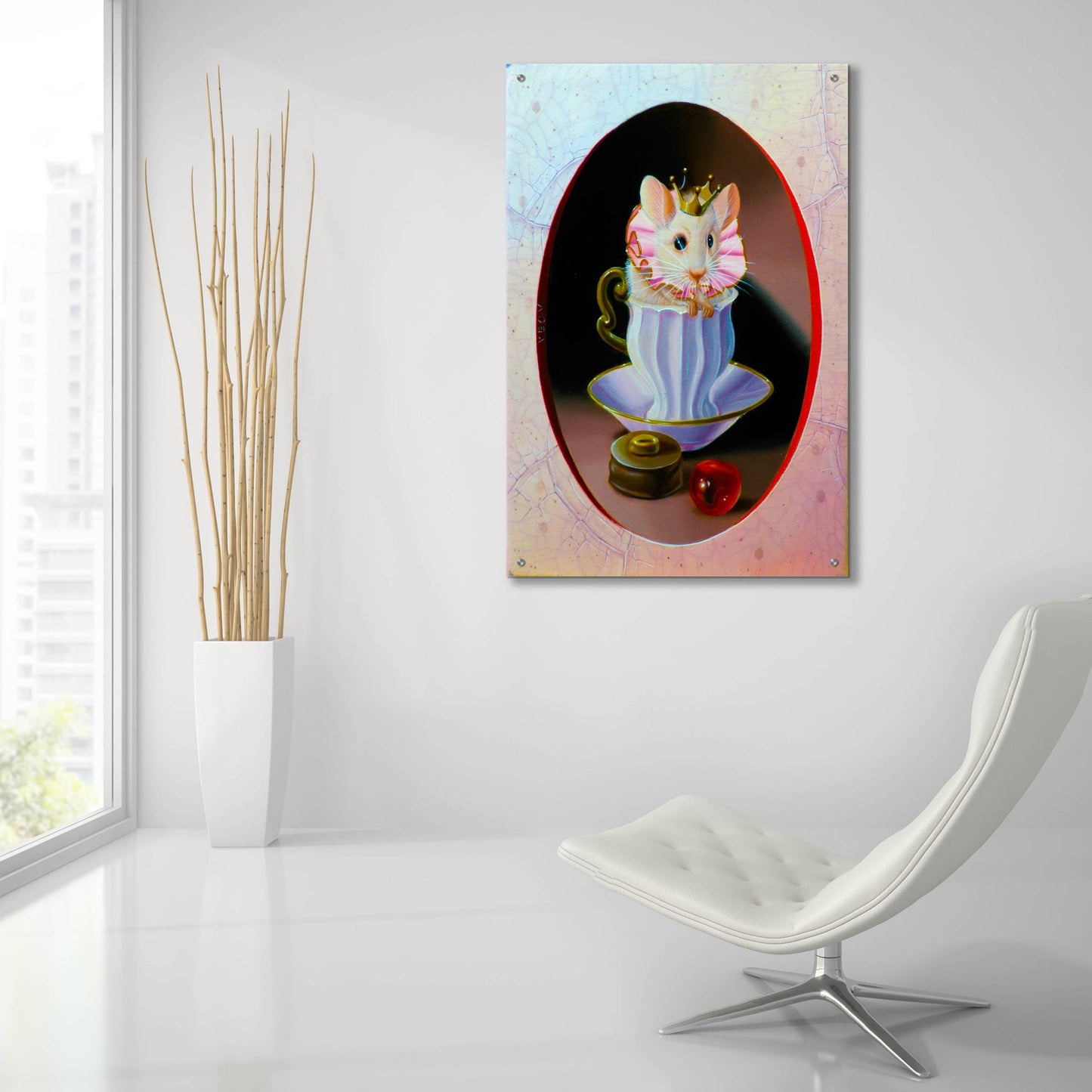 Epic Art 'Small Cream' by Valery Vecu Quitard, Acrylic Glass Wall Art,24x36