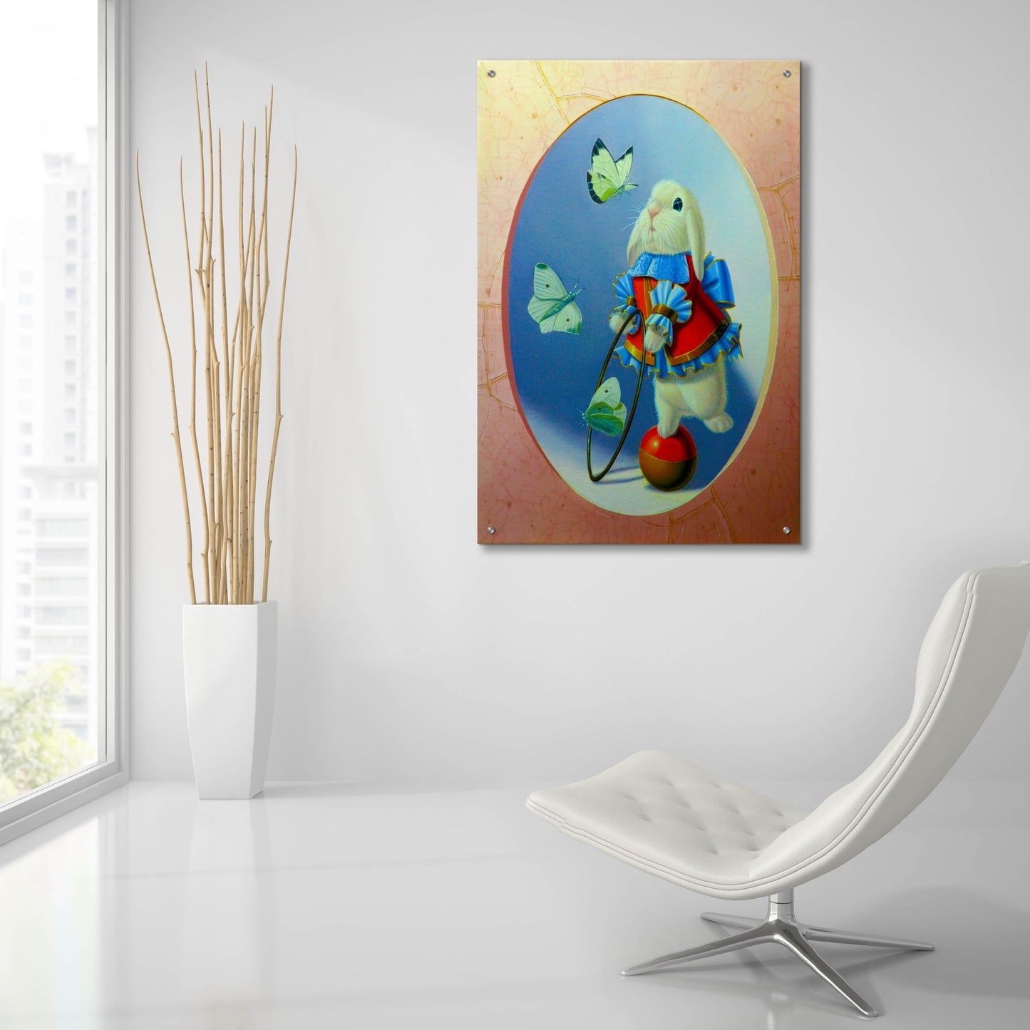 Epic Art 'White Butterflies' by Valery Vecu Quitard, Acrylic Glass Wall Art,24x36