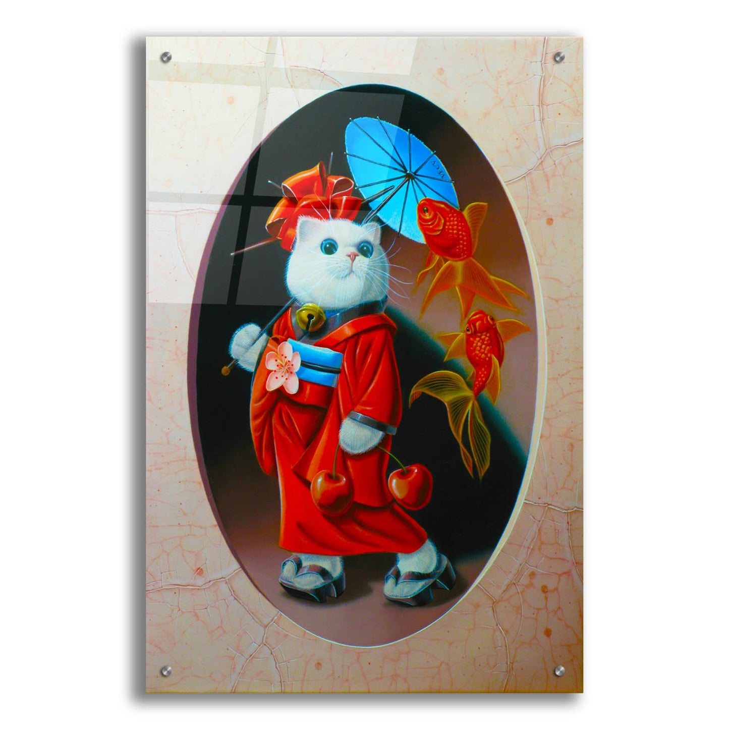 Epic Art 'Maneki-Neko N2' by Valery Vecu Quitard, Acrylic Glass Wall Art