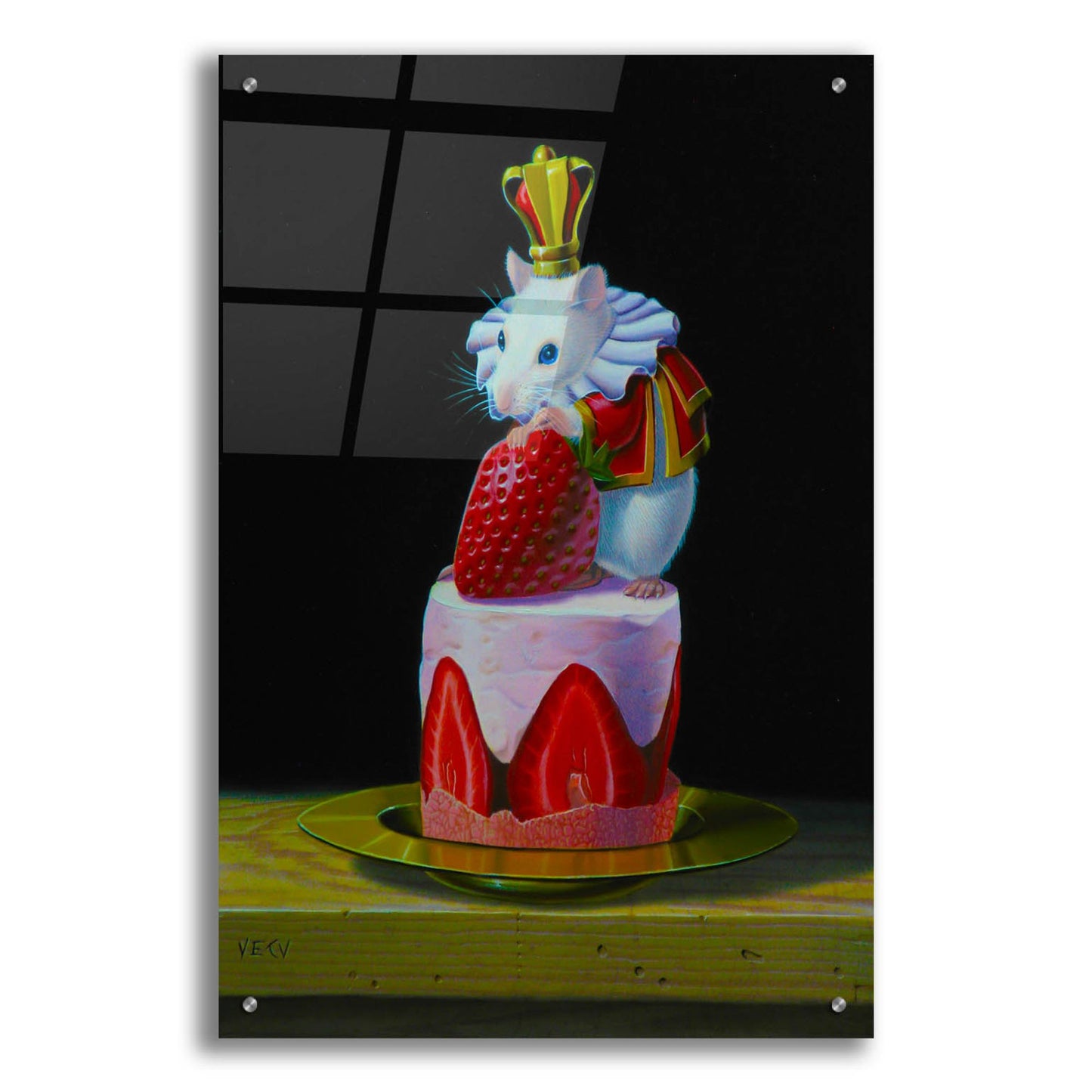 Epic Art 'Mouse On A Cake' by Valery Vecu Quitard, Acrylic Glass Wall Art