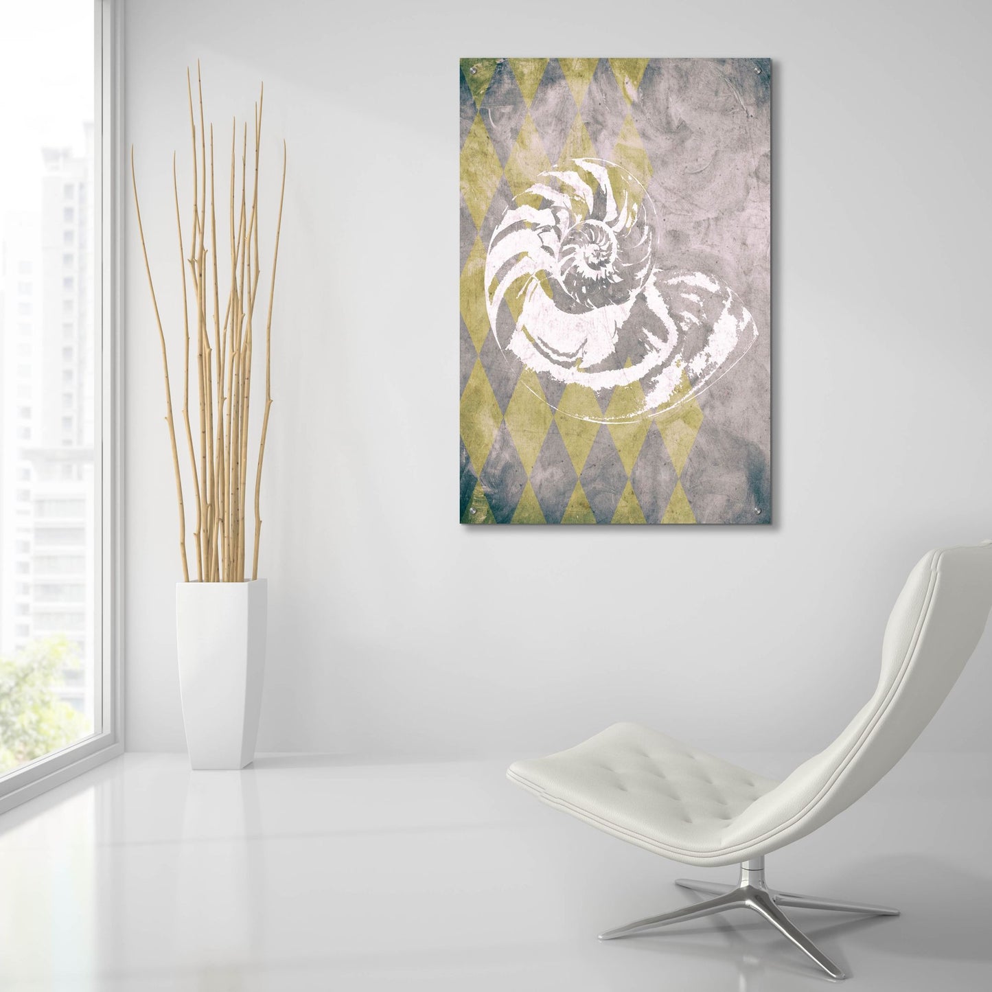 Epic Art ' Vintage Harlequin Shell 1' by Alicia Soave, Acrylic Glass Wall Art,24x36