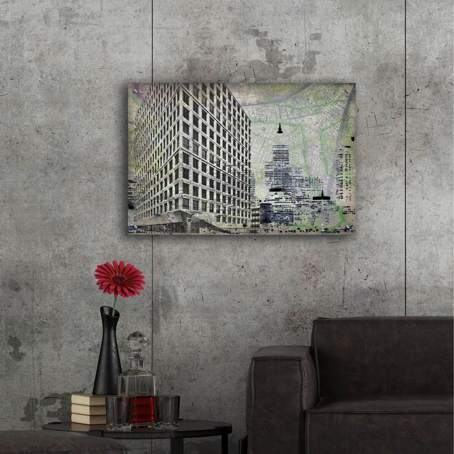 Epic Art ' Cityscape I' by Art Roberts, Acrylic Glass Wall Art,36x24