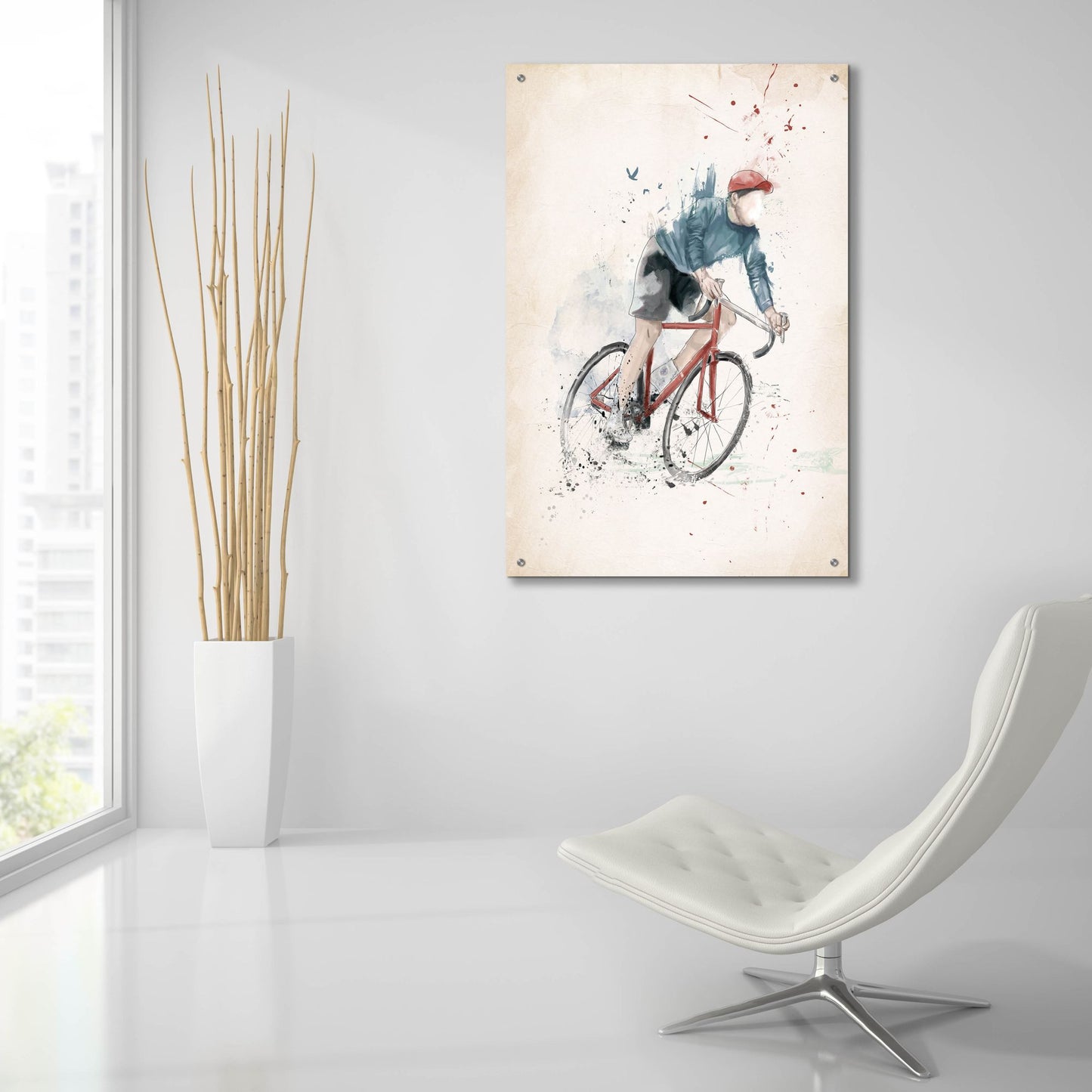 Epic Art ' I Want to Ride My Bicycle' by Balazs Solti, Acrylic Glass Wall Art,24x36