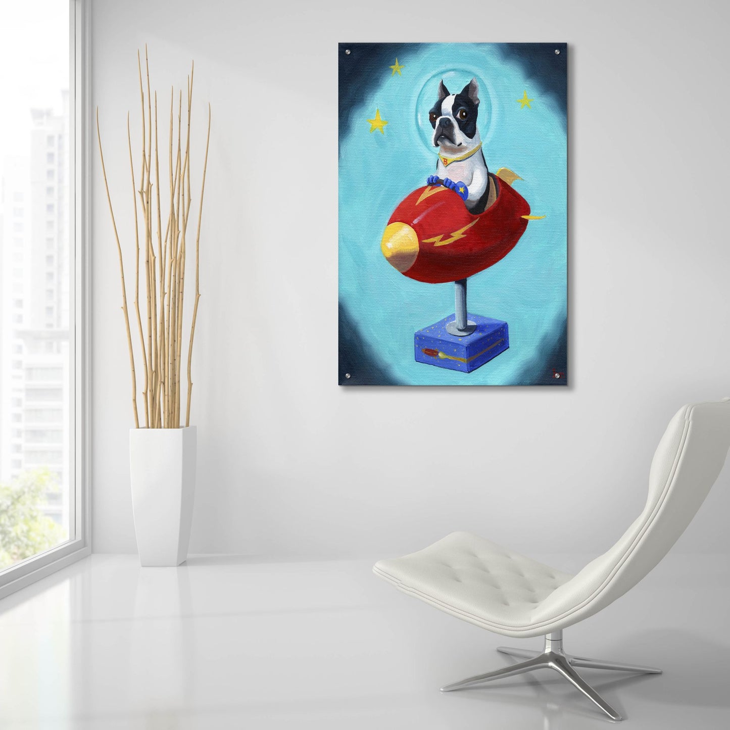Epic Art ' Boston Rocket' by Brian Rubenacker, Acrylic Glass Wall Art,24x36
