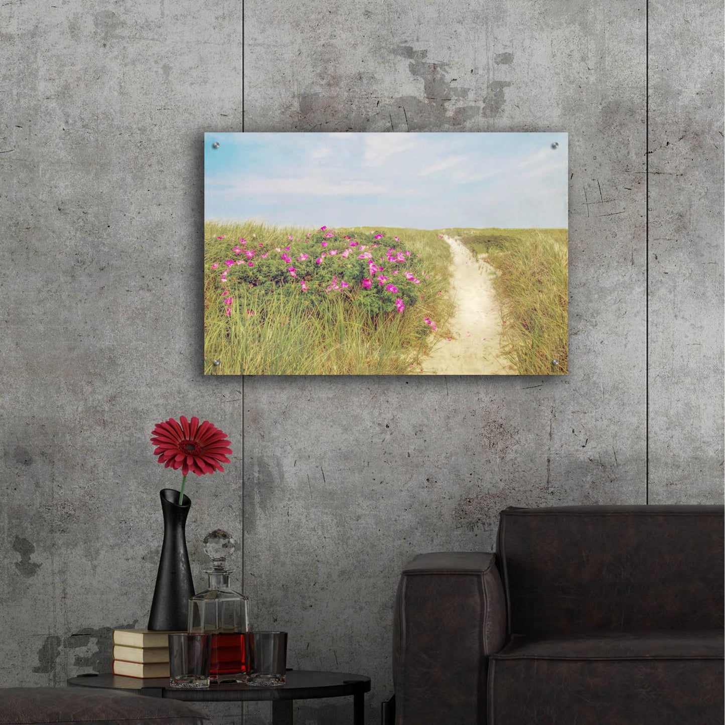 Epic Art ' Beach Roses' by Brooke T. Ryan, Acrylic Glass Wall Art,36x24