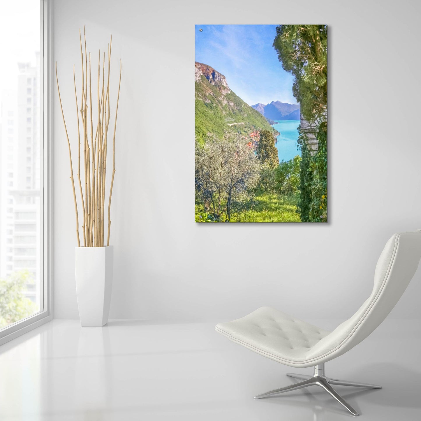 Epic Art ' Lago di Como View 1' by Brooke T. Ryan, Acrylic Glass Wall Art,24x36