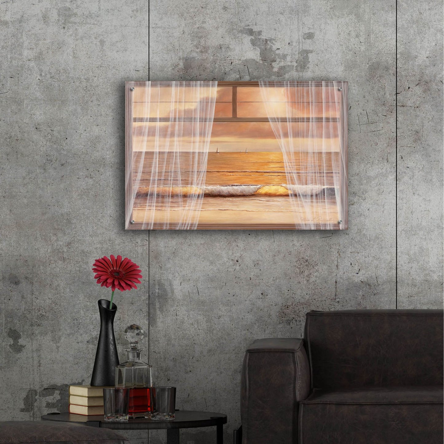 Epic Art ' View of the Sunset' by Diane Romanello, Acrylic Glass Wall Art,36x24