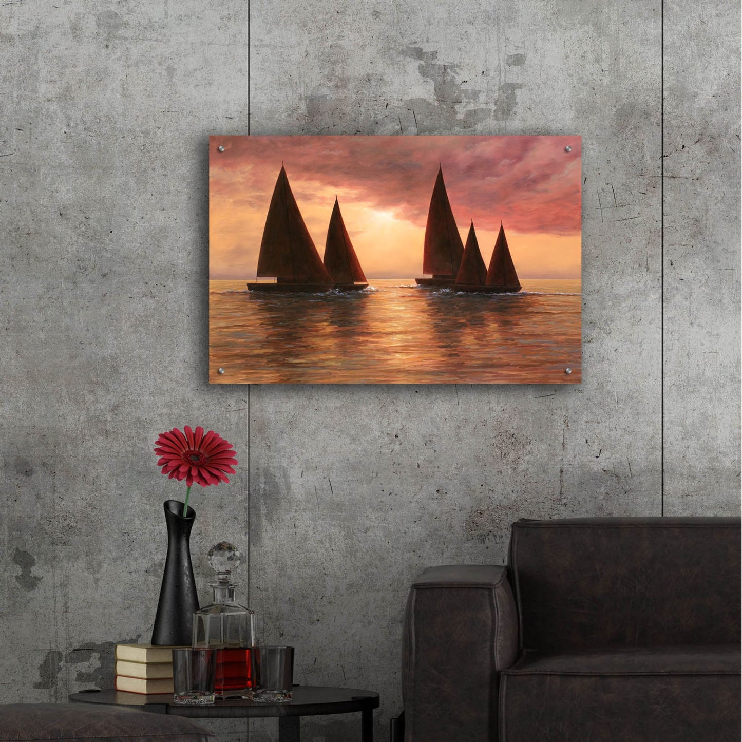 Epic Art ' Dream Sails' by Diane Romanello, Acrylic Glass Wall Art,36x24