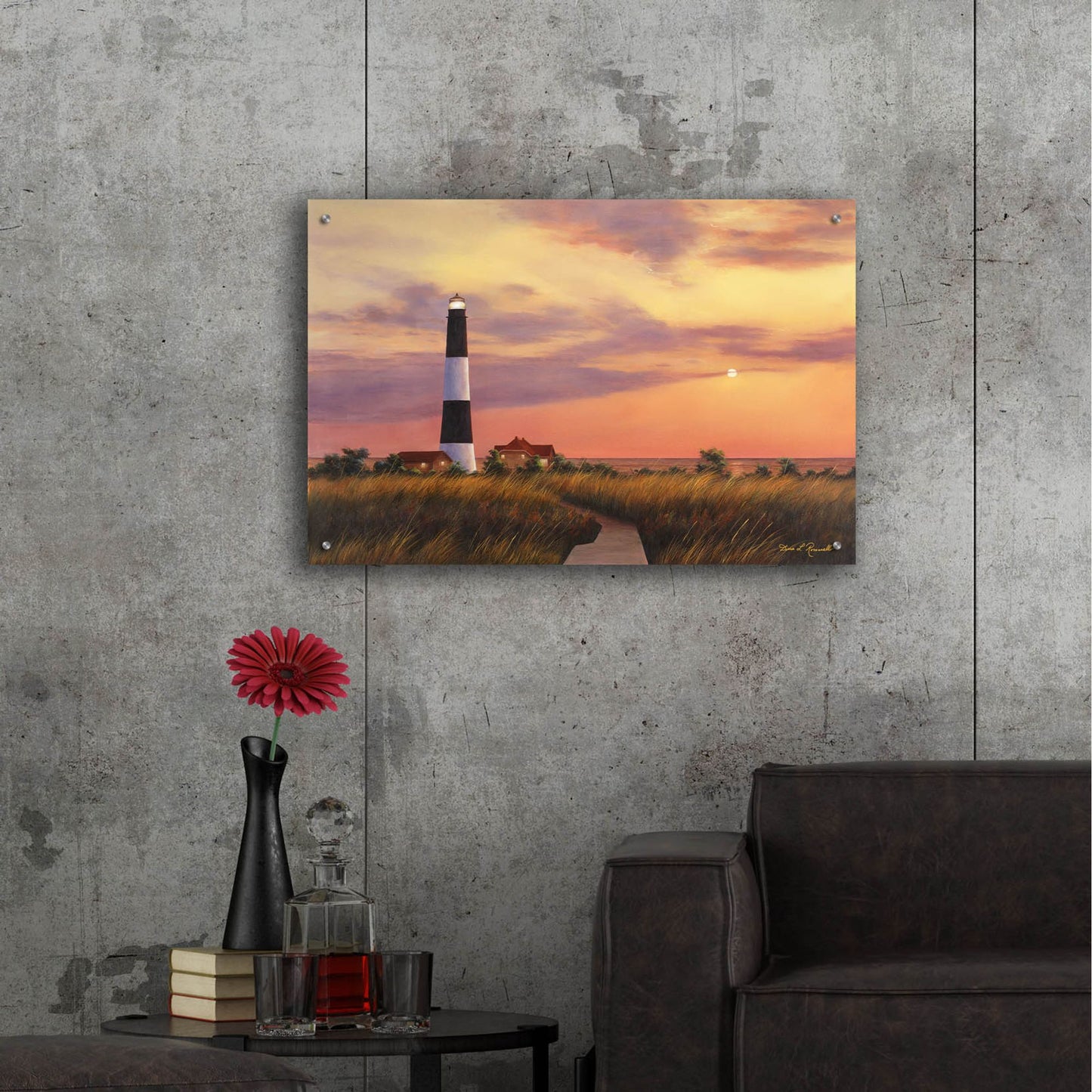 Epic Art ' Fire Island Lighthouse' by Diane Romanello, Acrylic Glass Wall Art,36x24