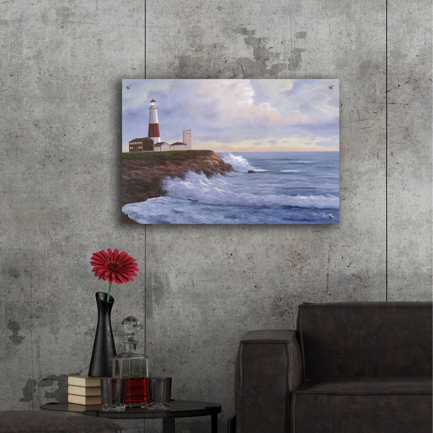 Epic Art ' Montauk Lighthouse' by Diane Romanello, Acrylic Glass Wall Art,36x24