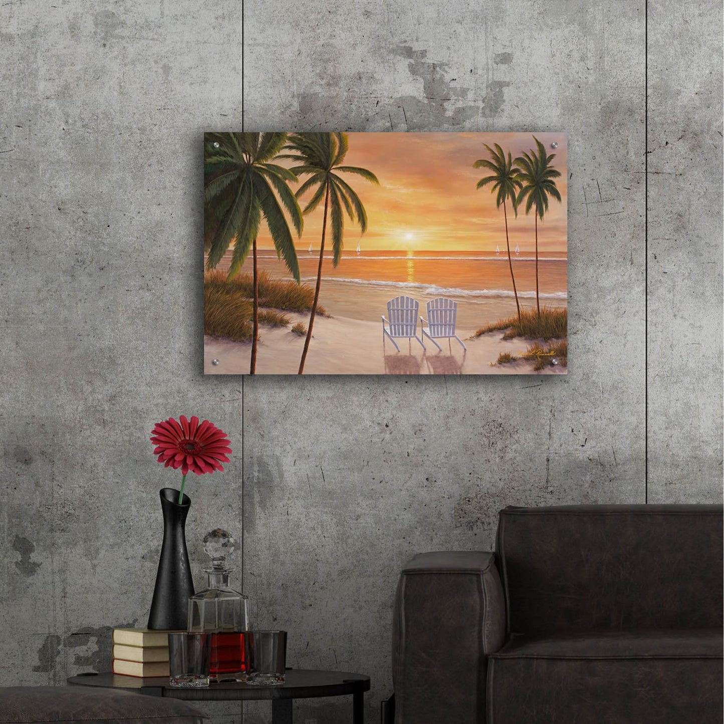 Epic Art ' Tropical Sun Watch' by Diane Romanello, Acrylic Glass Wall Art,36x24