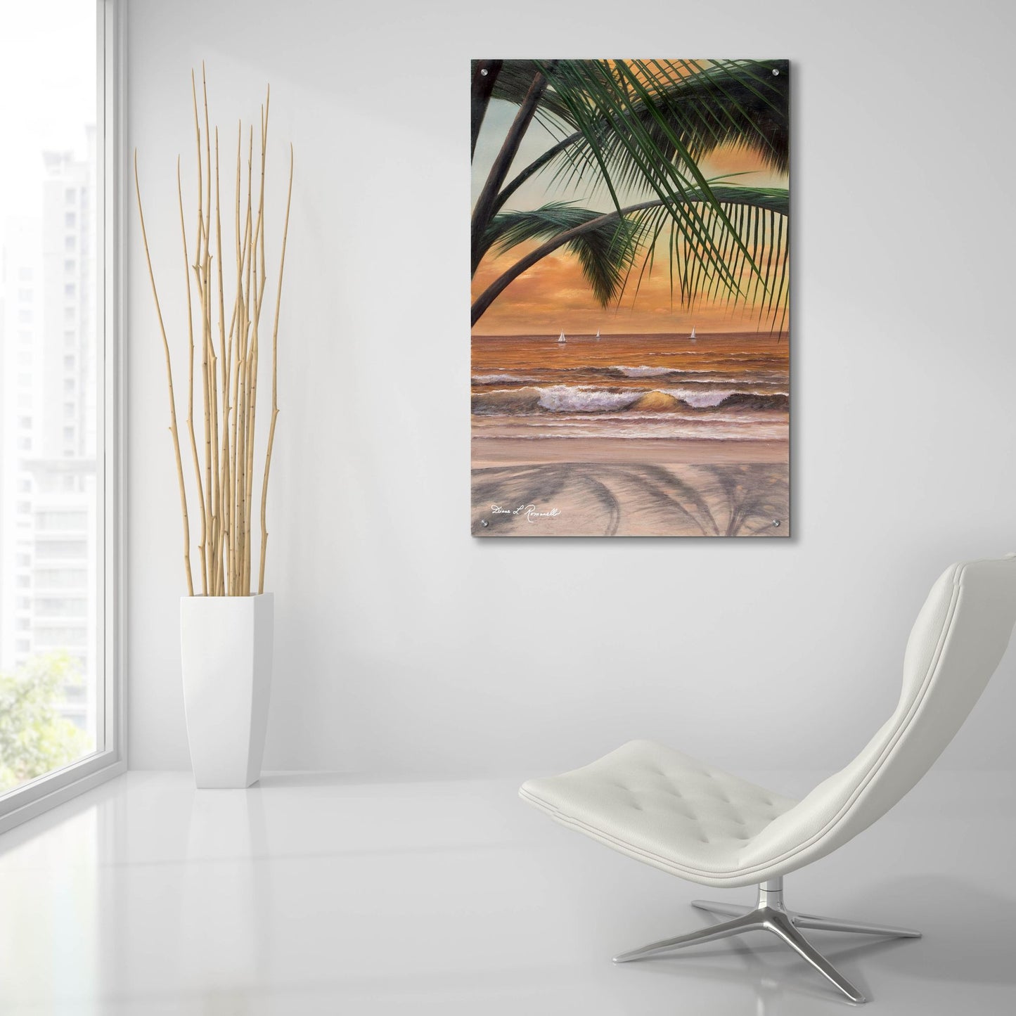 Epic Art ' Paradiso Sunset' by Diane Romanello, Acrylic Glass Wall Art,24x36