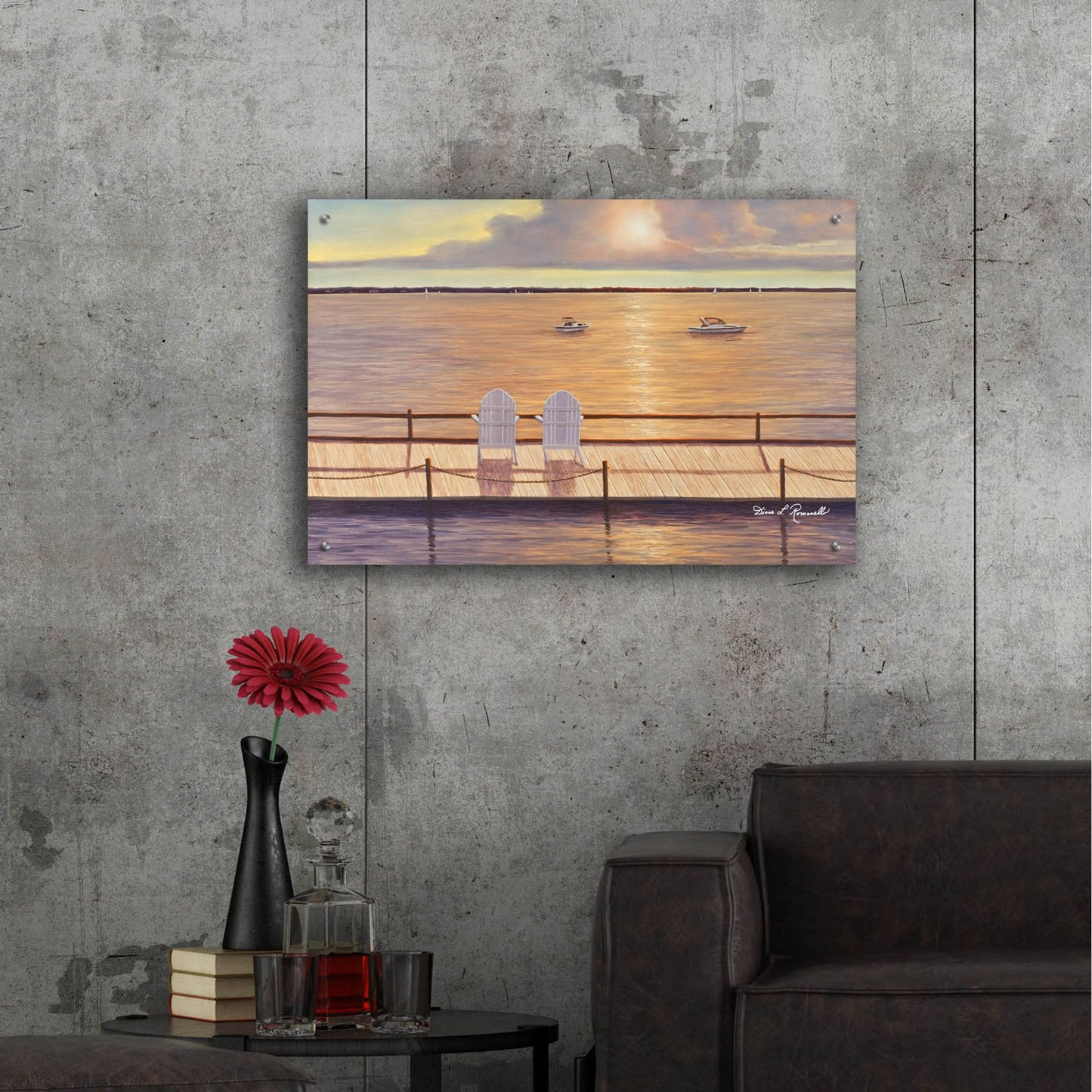 Epic Art ' By the Bay' by Diane Romanello, Acrylic Glass Wall Art,36x24
