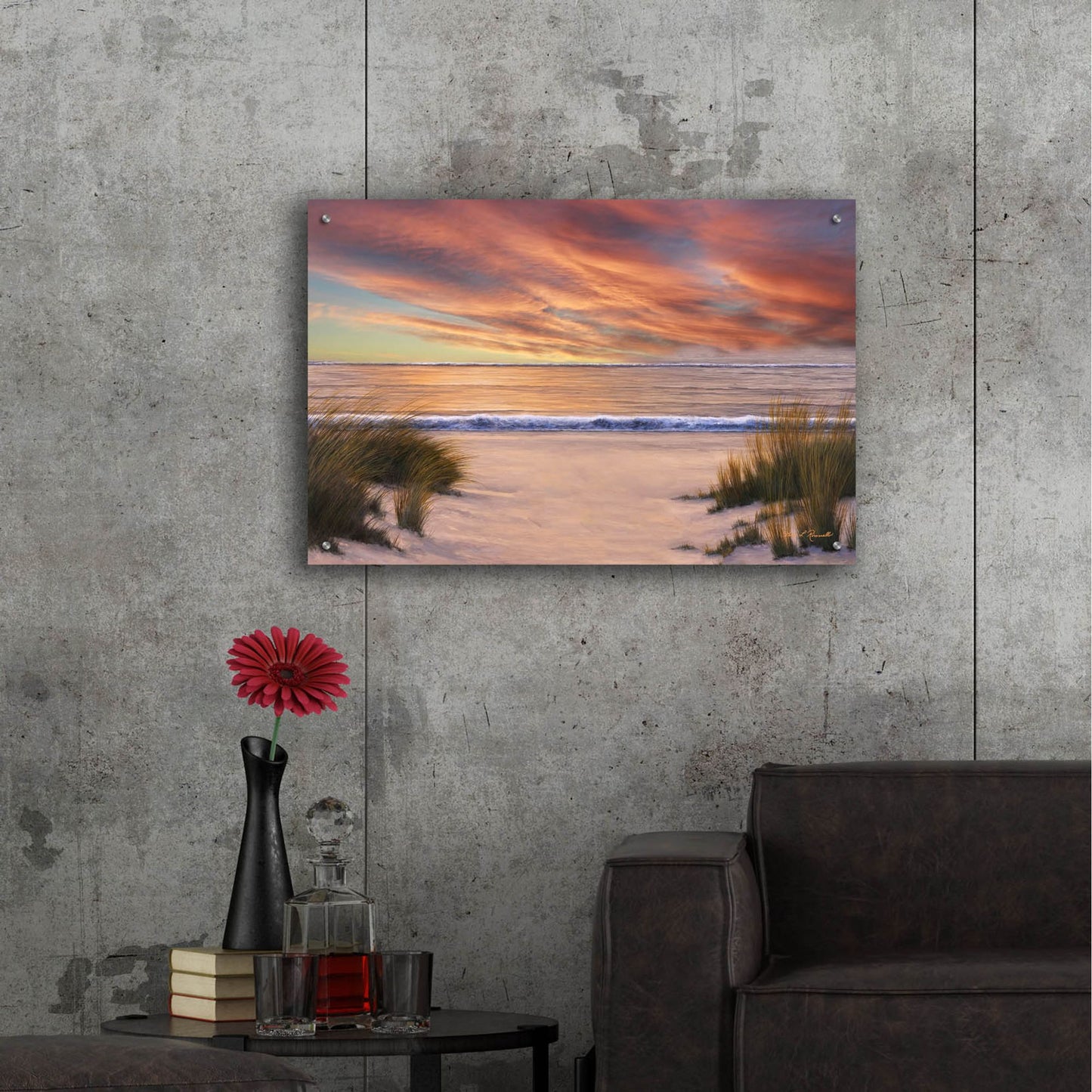 Epic Art ' Beach Solitude' by Diane Romanello, Acrylic Glass Wall Art,36x24