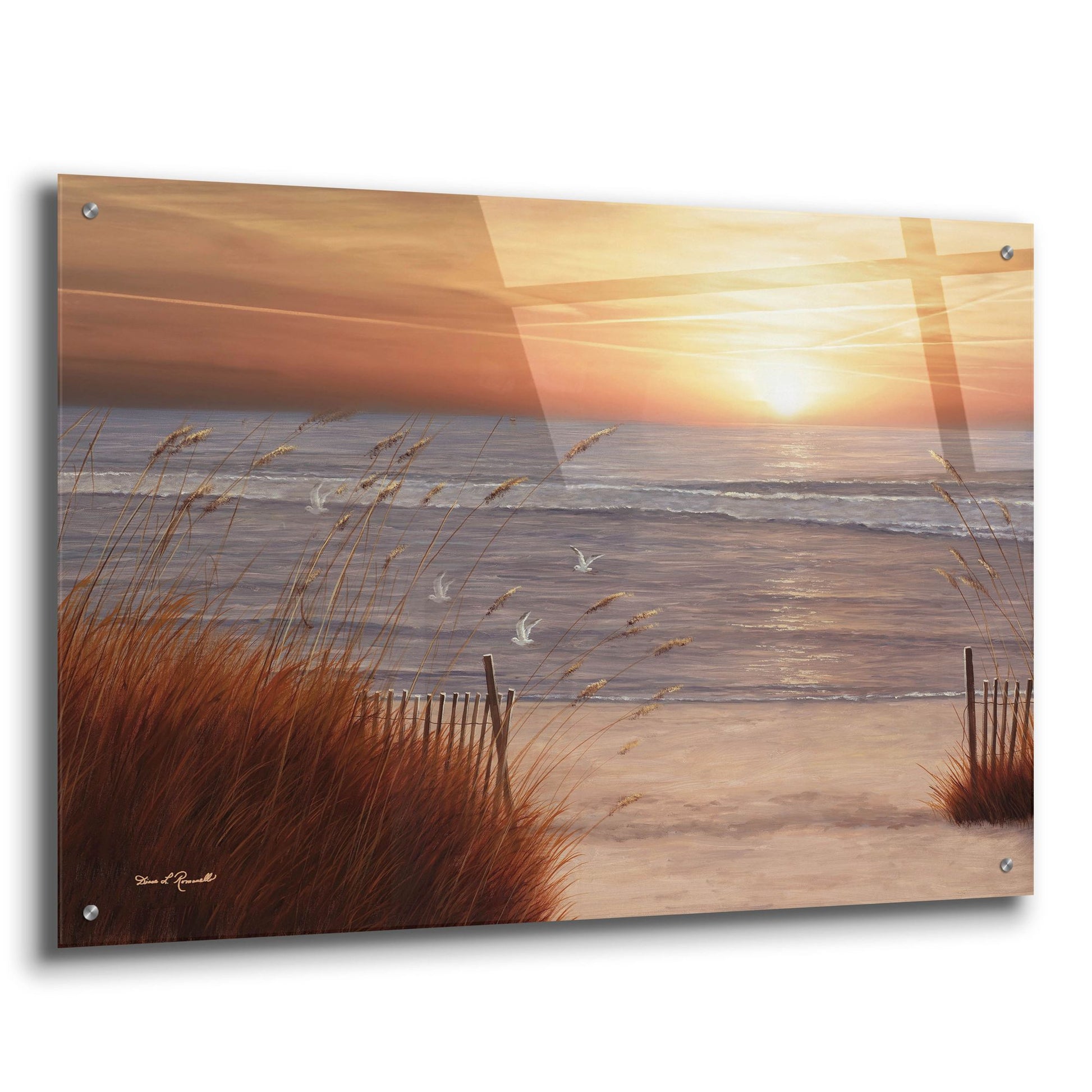 Epic Art ' Beach Glory' by Diane Romanello, Acrylic Glass Wall Art,36x24