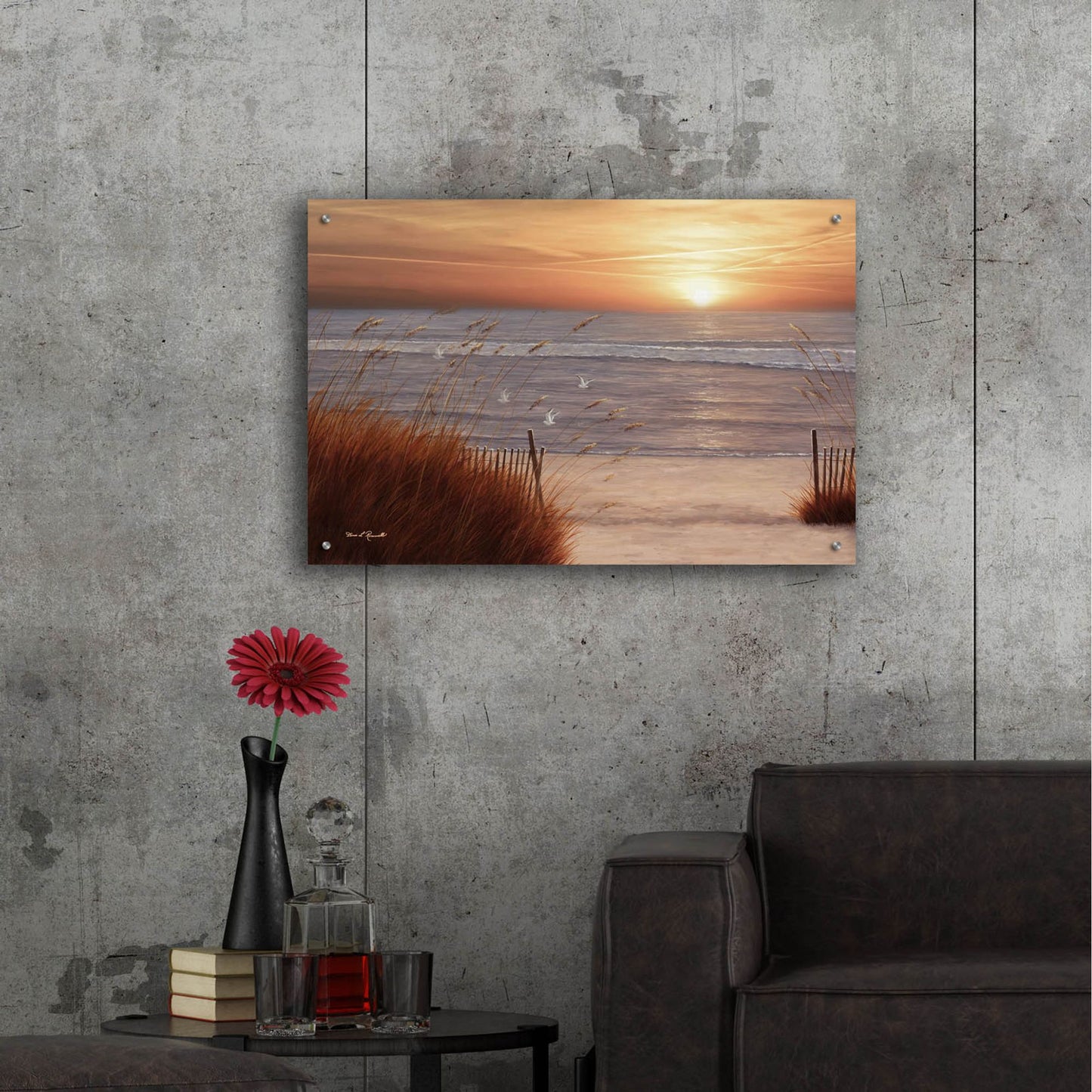 Epic Art ' Beach Glory' by Diane Romanello, Acrylic Glass Wall Art,36x24