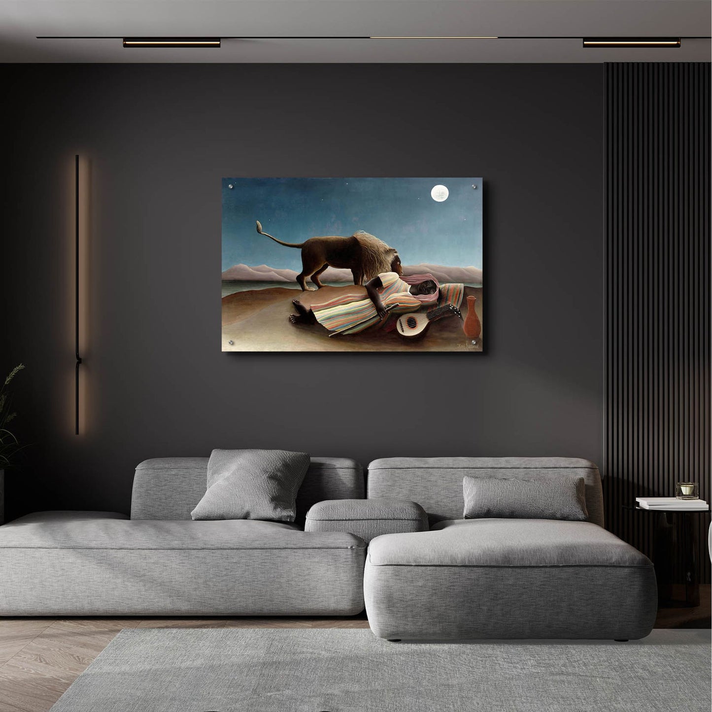 Epic Art ' The Sleeping Gypsy, 1897' by Henri Rousseau, Acrylic Glass Wall Art,36x24