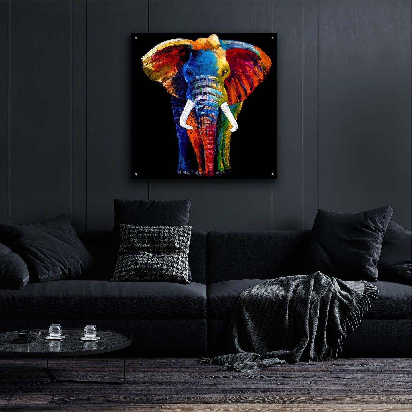 Epic Art ' Great Elephant' by Incado, Acrylic Glass Wall Art,36x36