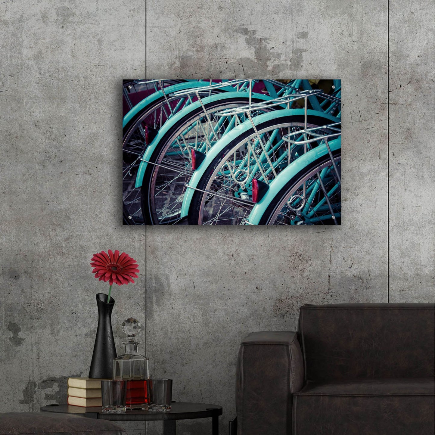 Epic Art ' Bicycle Line Up 2' by Jessica Reiss, Acrylic Glass Wall Art,36x24