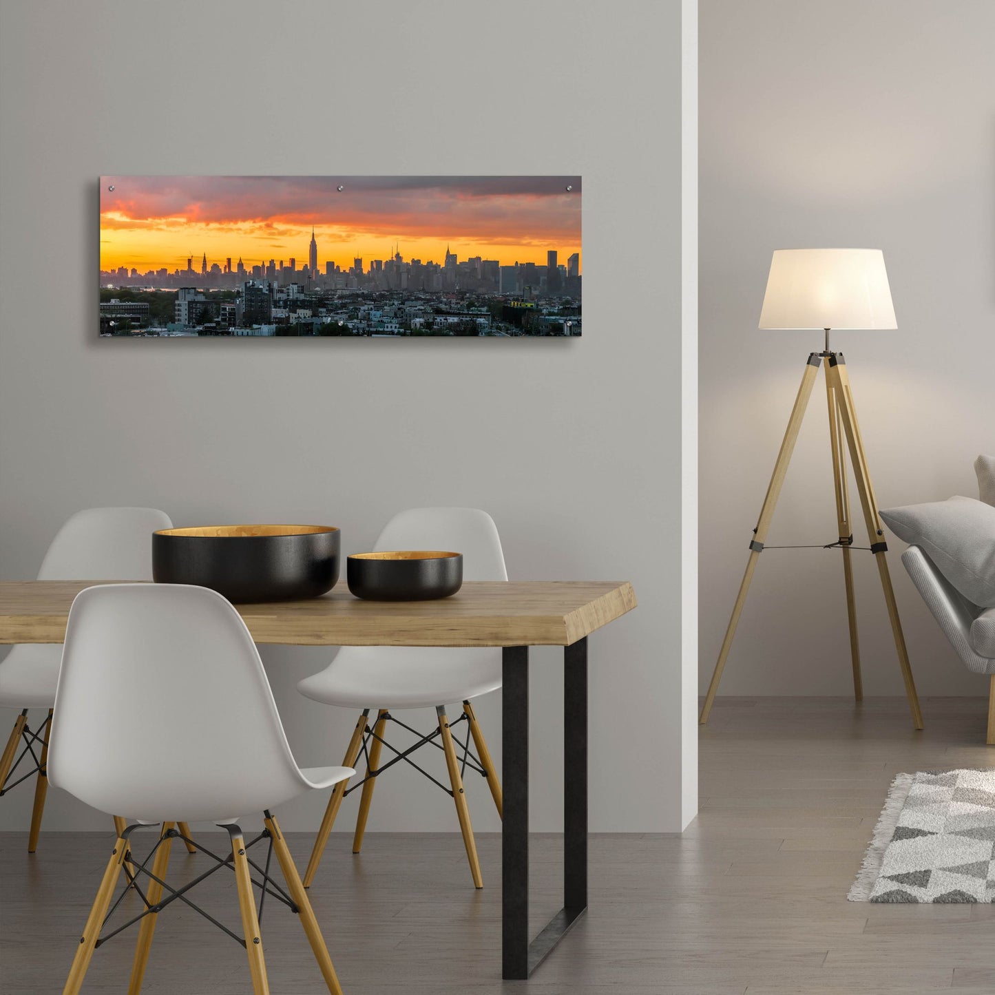 Epic Art ' Manhattan Skyline from Brooklyn' by Richard Silver, Acrylic Glass Wall Art,48x16