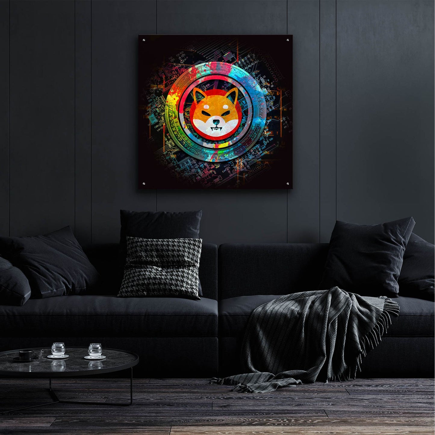 Epic Art 'Shiba Inu Crypto Power' by Epic Portfolio, Acrylic Glass Wall Art,36x36