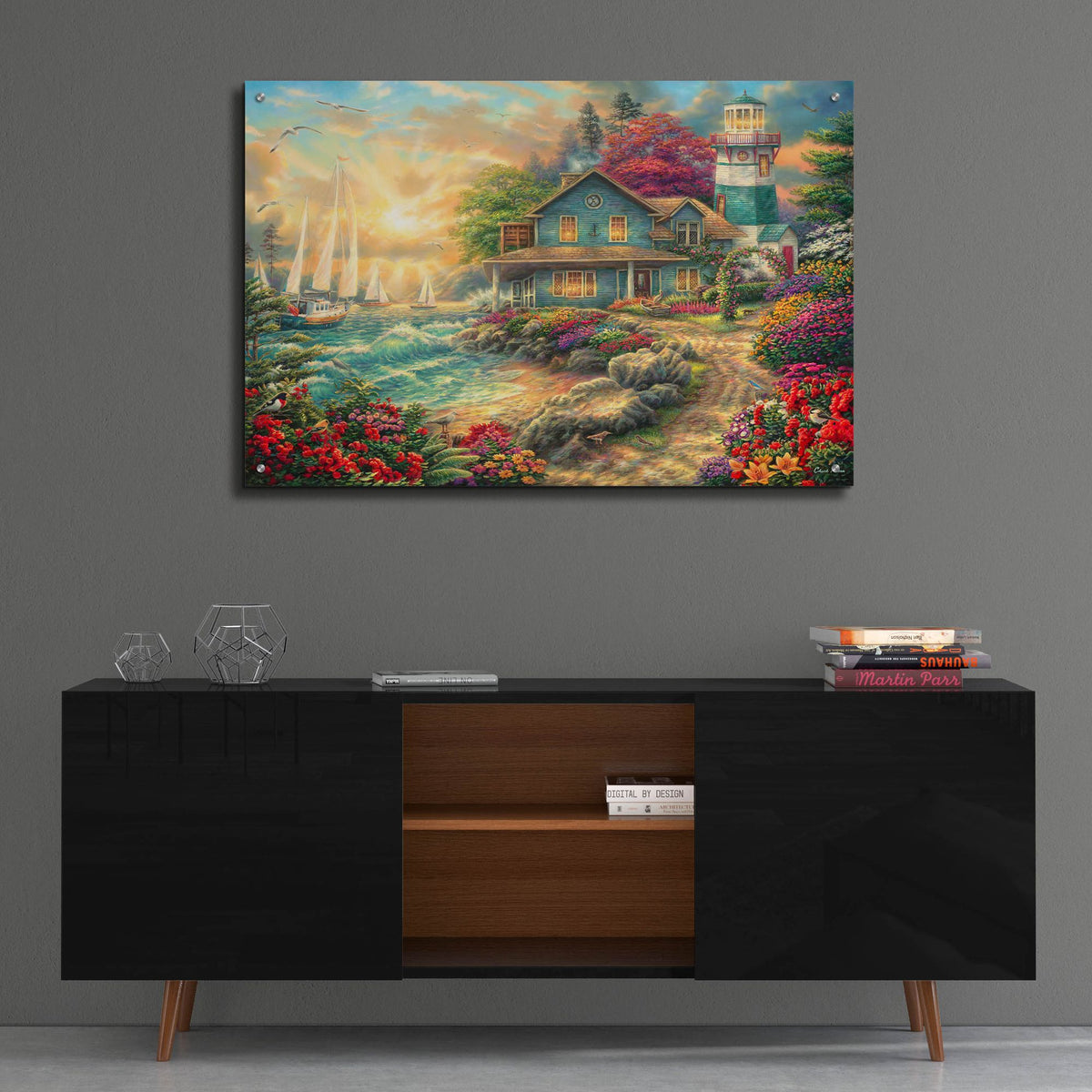 Epic Art 'Sunrise by the Sea' by Chuck Pinson, Acrylic Glass Wall Art,36x24