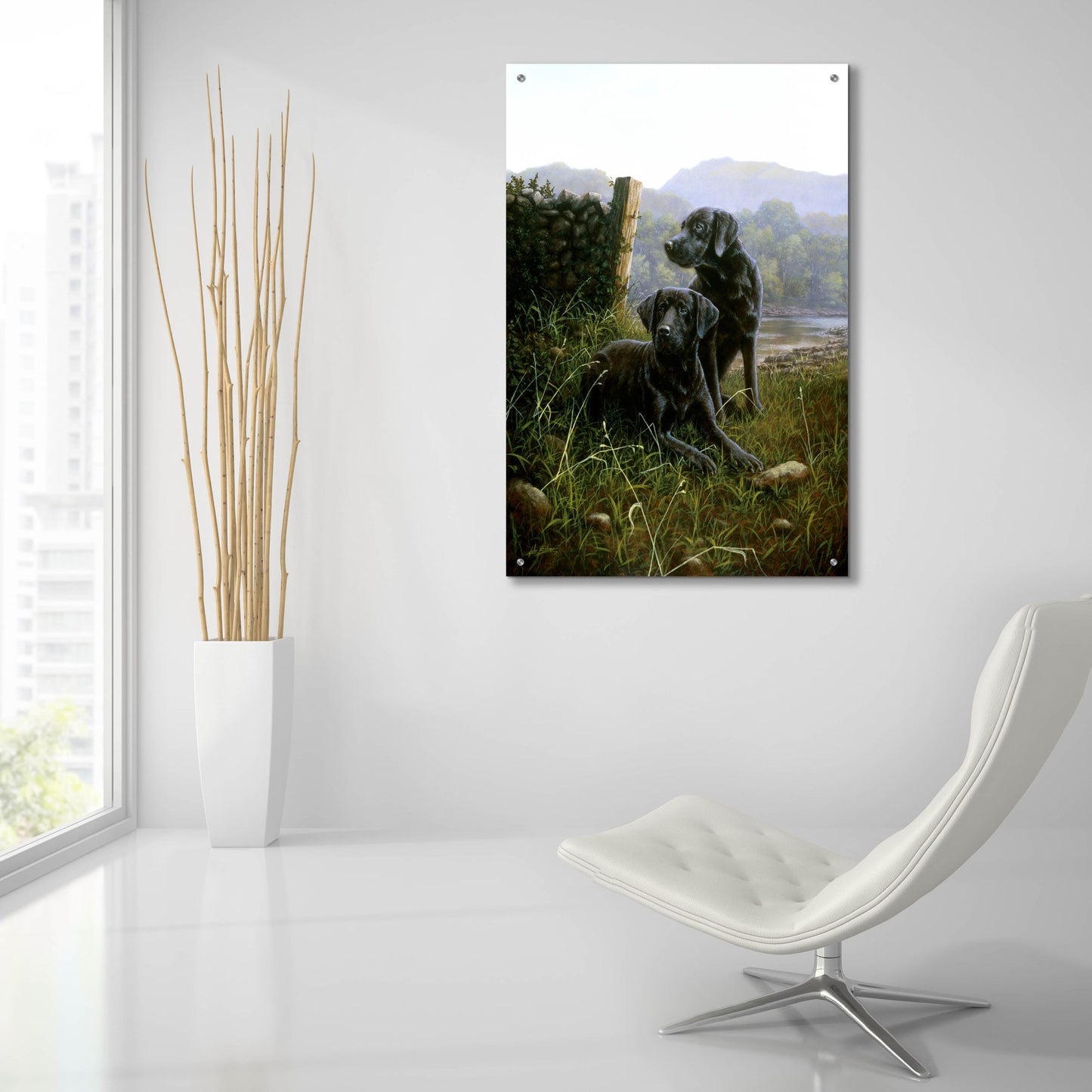 Epic Art 'Country Companions' by John Silver, Acrylic Glass Wall Art,24x36