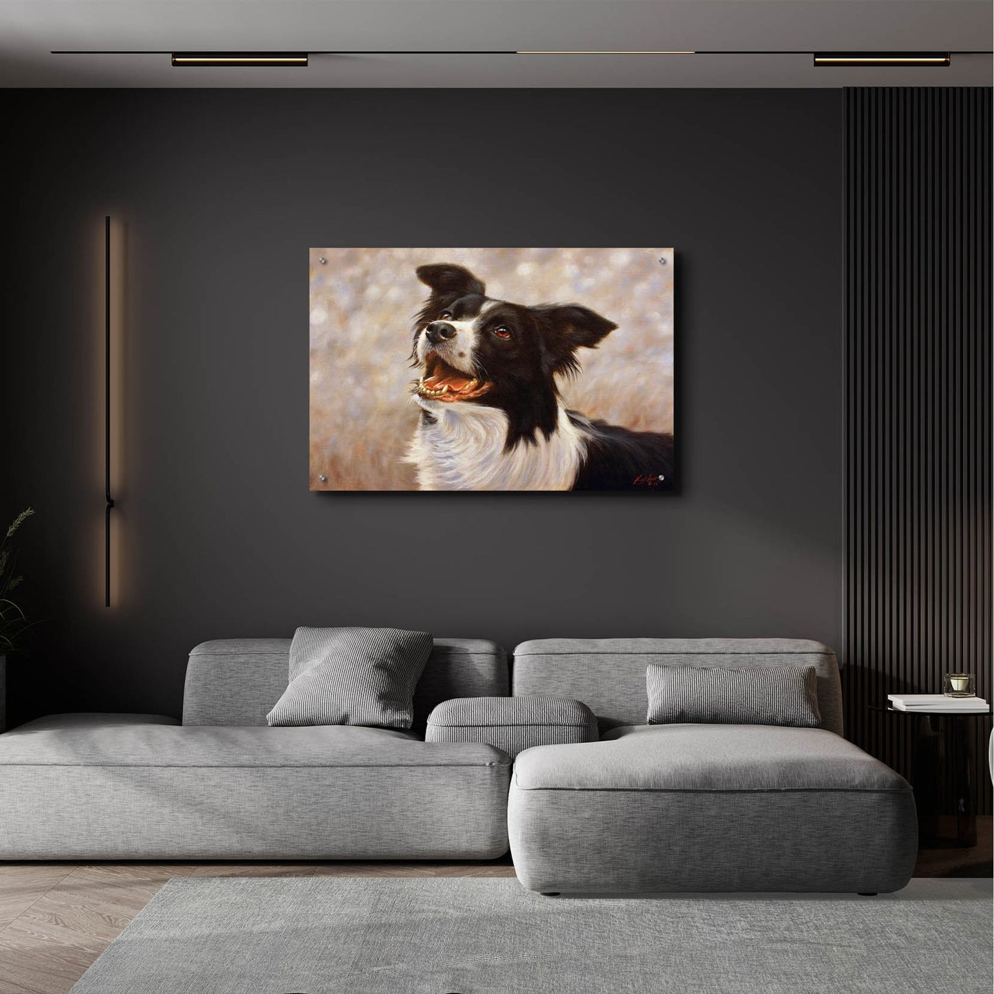 Epic Art 'Border Collie I love you dad' by John Silver, Acrylic Glass Wall Art,36x24