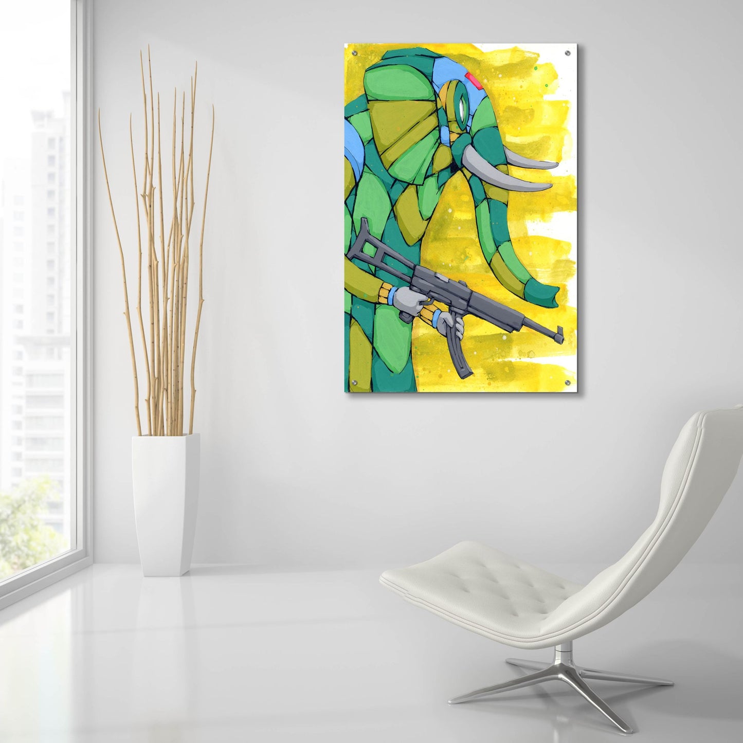 Epic Art 'Protecting his Ivory' by Ric Stultz, Acrylic Glass Wall Art,24x36