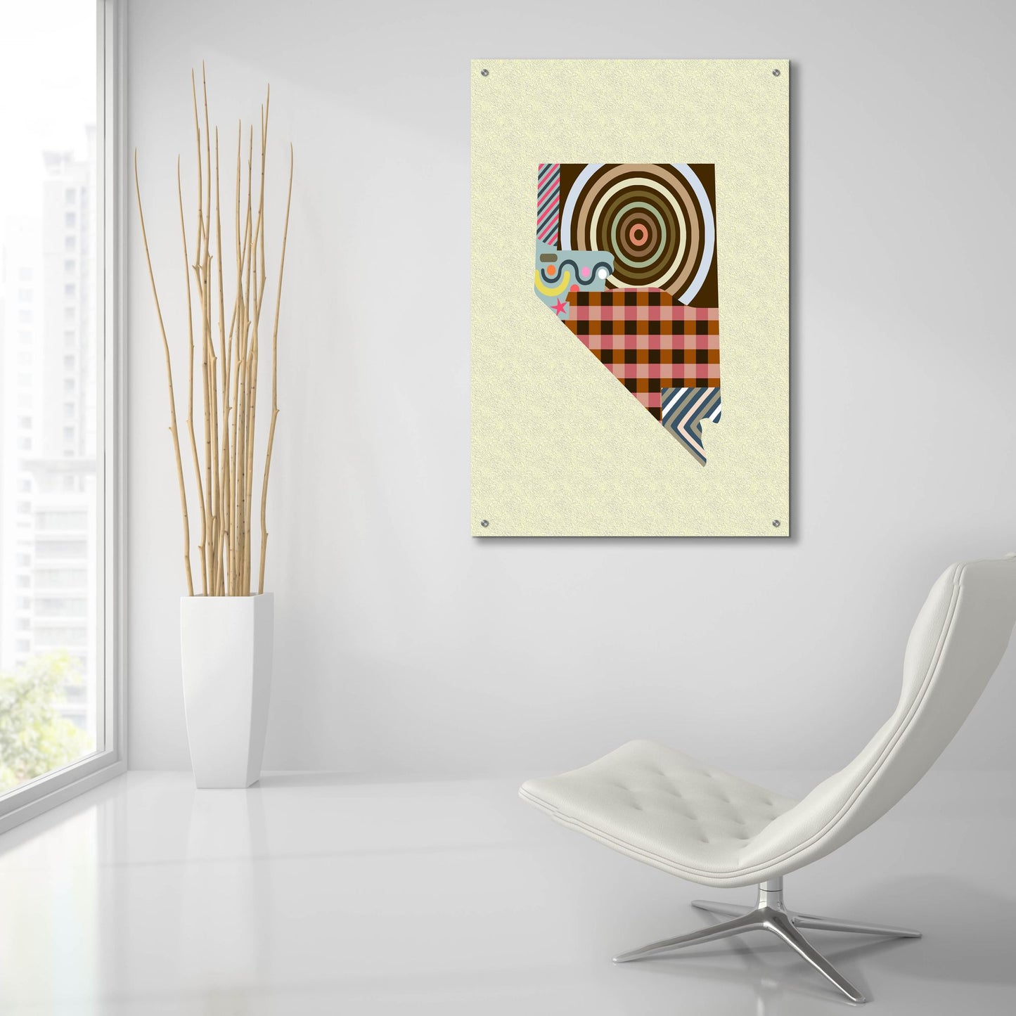 Epic Art 'Nevada State Map' by Lanre Adefioye, Acrylic Glass Wall Art,24x36