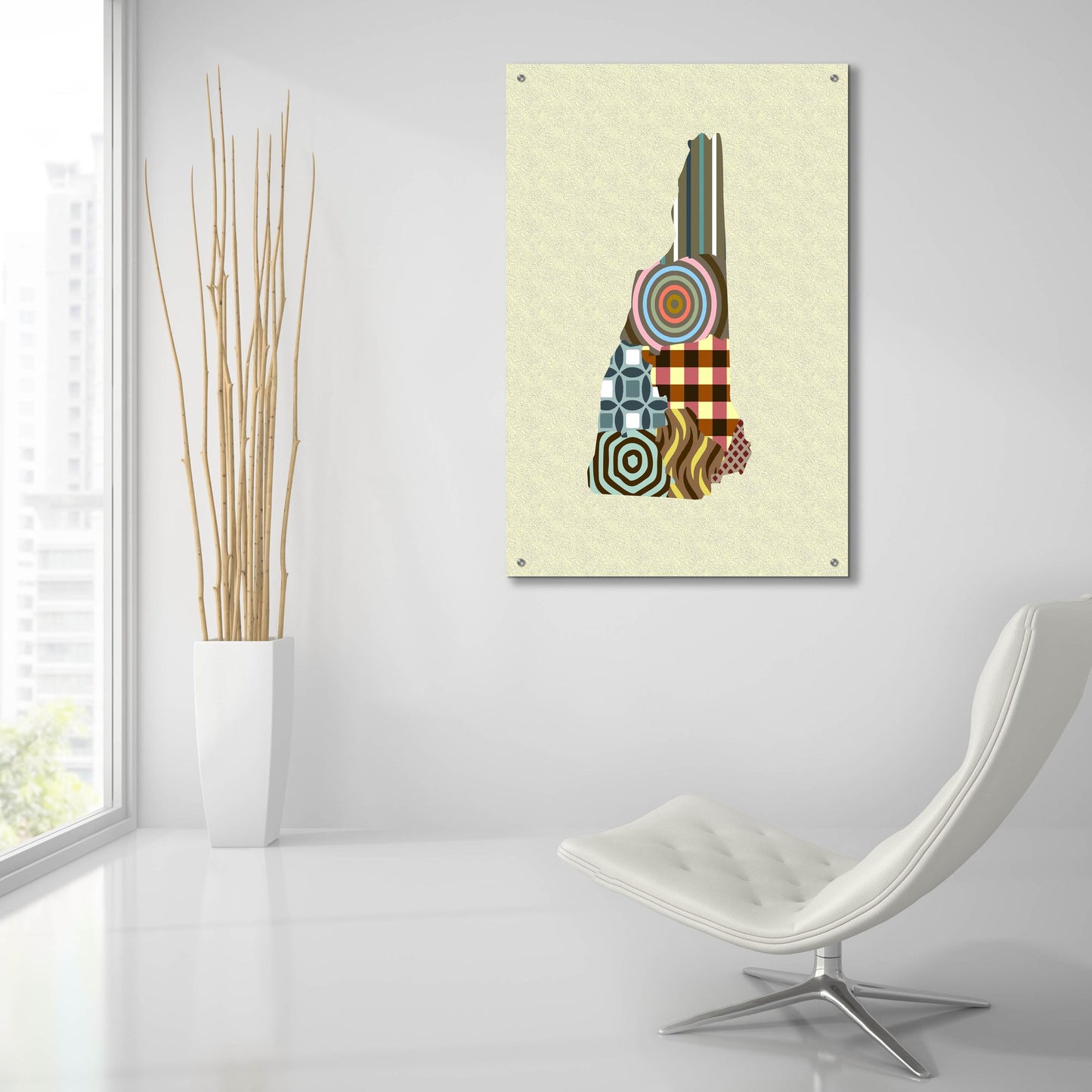 Epic Art 'New Hampshire State Map' by Lanre Adefioye, Acrylic Glass Wall Art,24x36