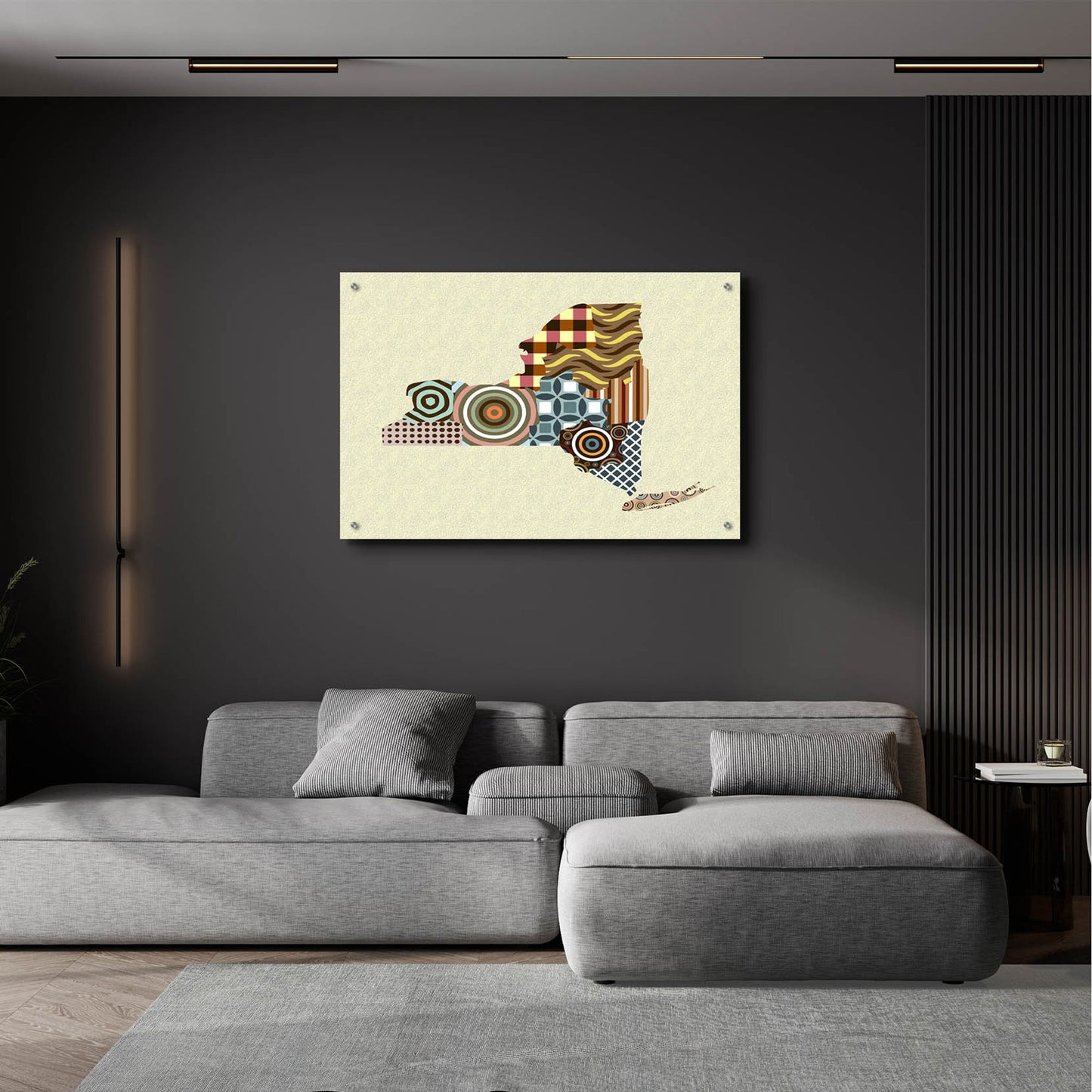 Epic Art 'New York State Map' by Lanre Adefioye, Acrylic Glass Wall Art,36x24