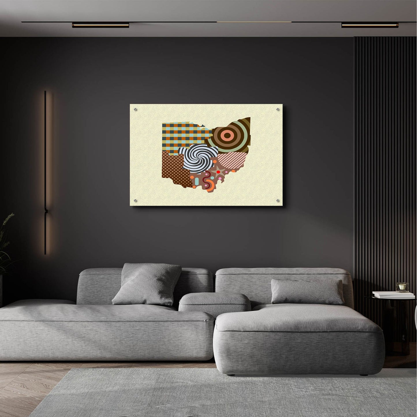 Epic Art 'Ohio State Map' by Lanre Adefioye, Acrylic Glass Wall Art,36x24