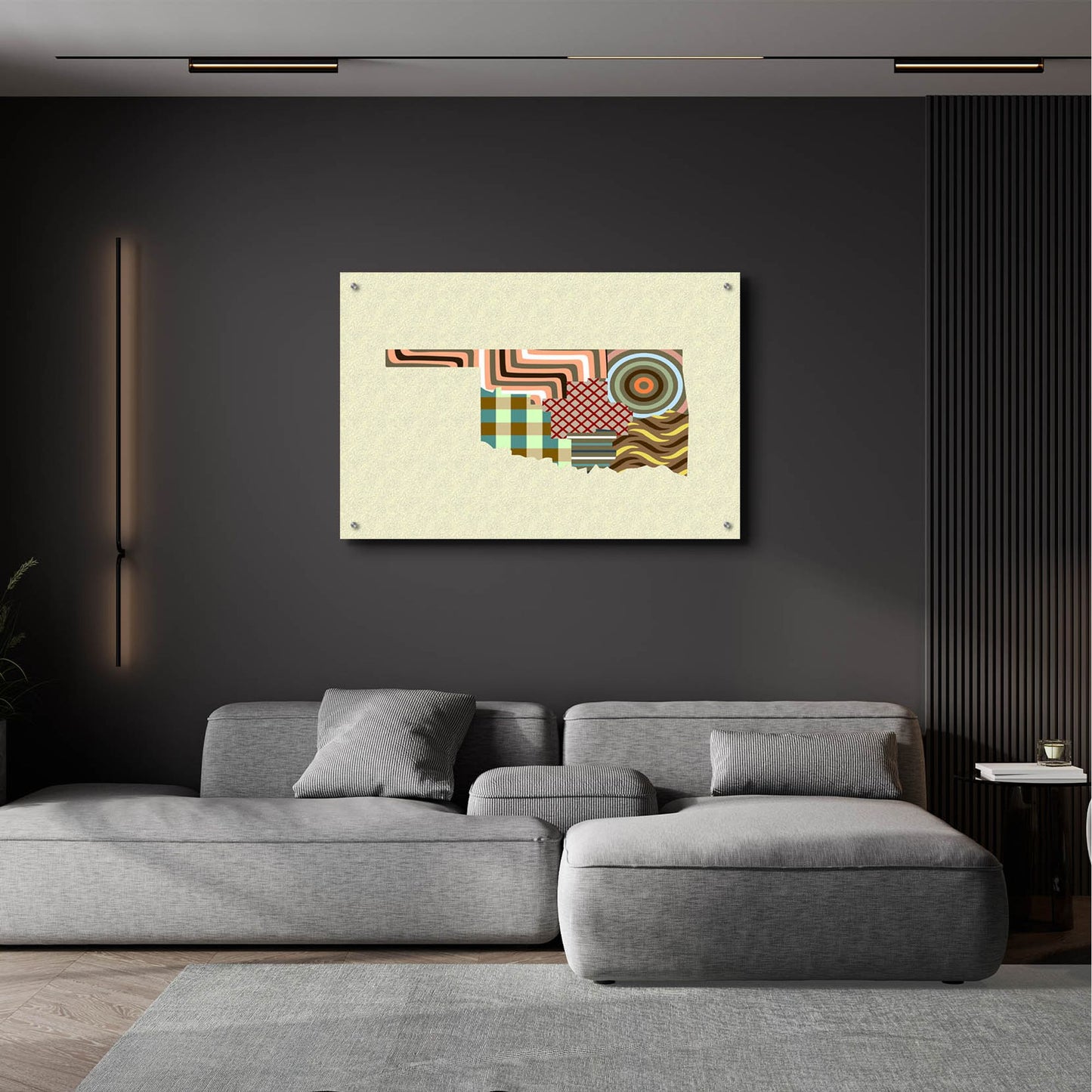 Epic Art 'Oklahoma State Map' by Lanre Adefioye, Acrylic Glass Wall Art,36x24