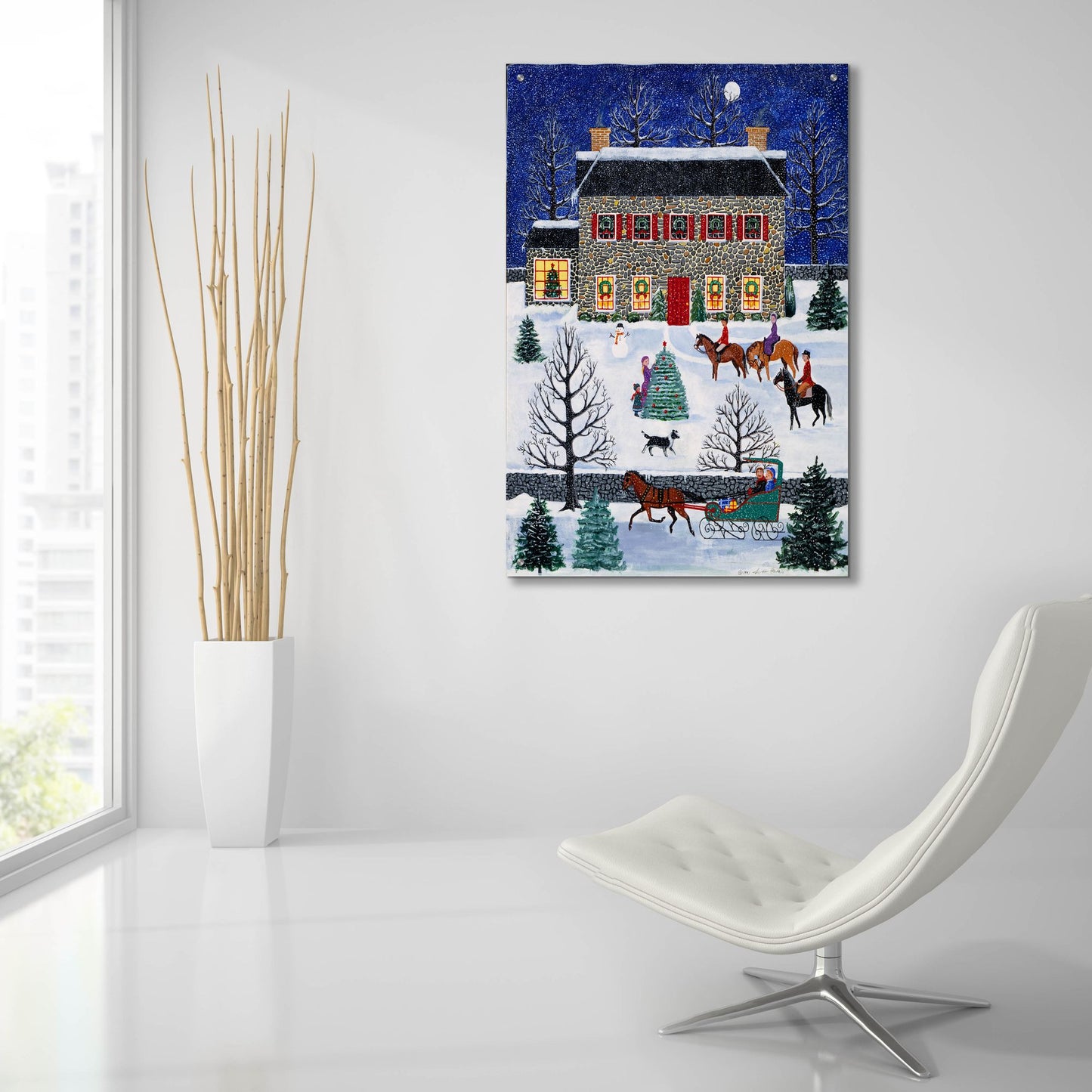 Epic Art 'Horseback Carolers' by Susan Henke Fine Art, Acrylic Glass Wall Art,24x36