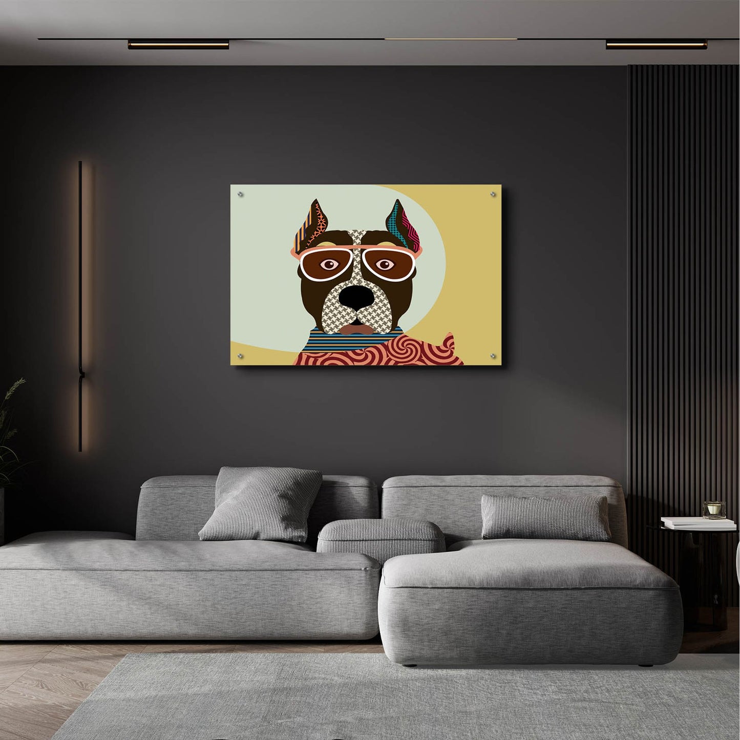 Epic Art 'American Staffordshire Terrier' by Lanre Adefioye, Acrylic Glass Wall Art,36x24