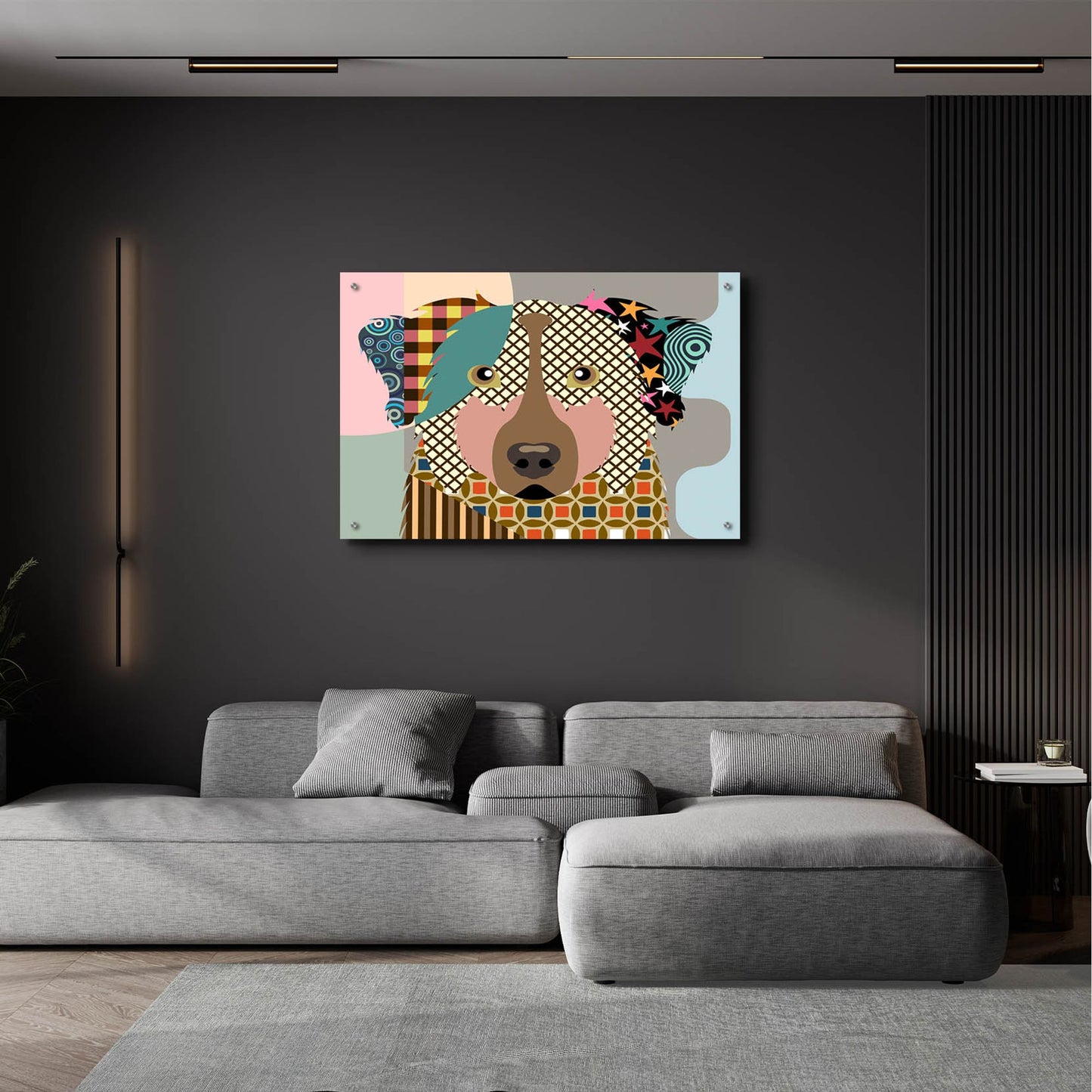 Epic Art 'Australian Shepherd Dog' by Lanre Adefioye, Acrylic Glass Wall Art,36x24