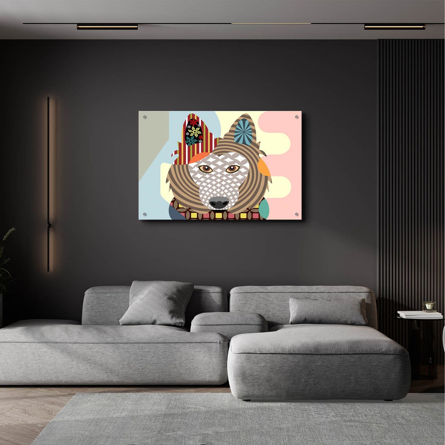 Epic Art 'Belgian Sheepdog' by Lanre Adefioye, Acrylic Glass Wall Art,36x24