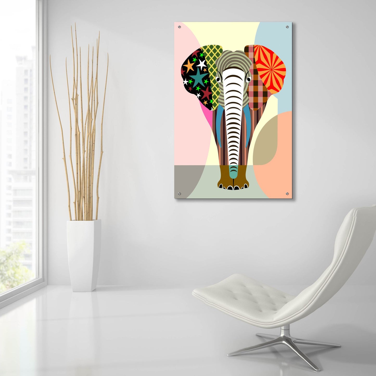 Epic Art 'Elephantidae' by Lanre Adefioye, Acrylic Glass Wall Art,24x36