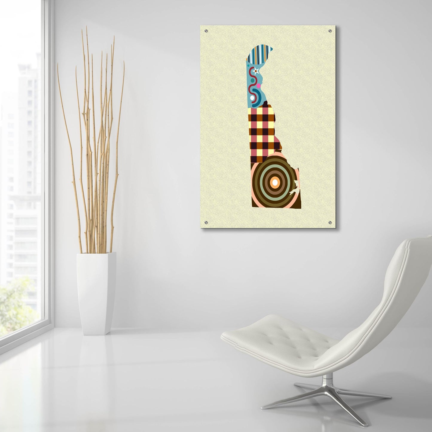 Epic Art 'Delaware State Map' by Lanre Adefioye, Acrylic Glass Wall Art,24x36