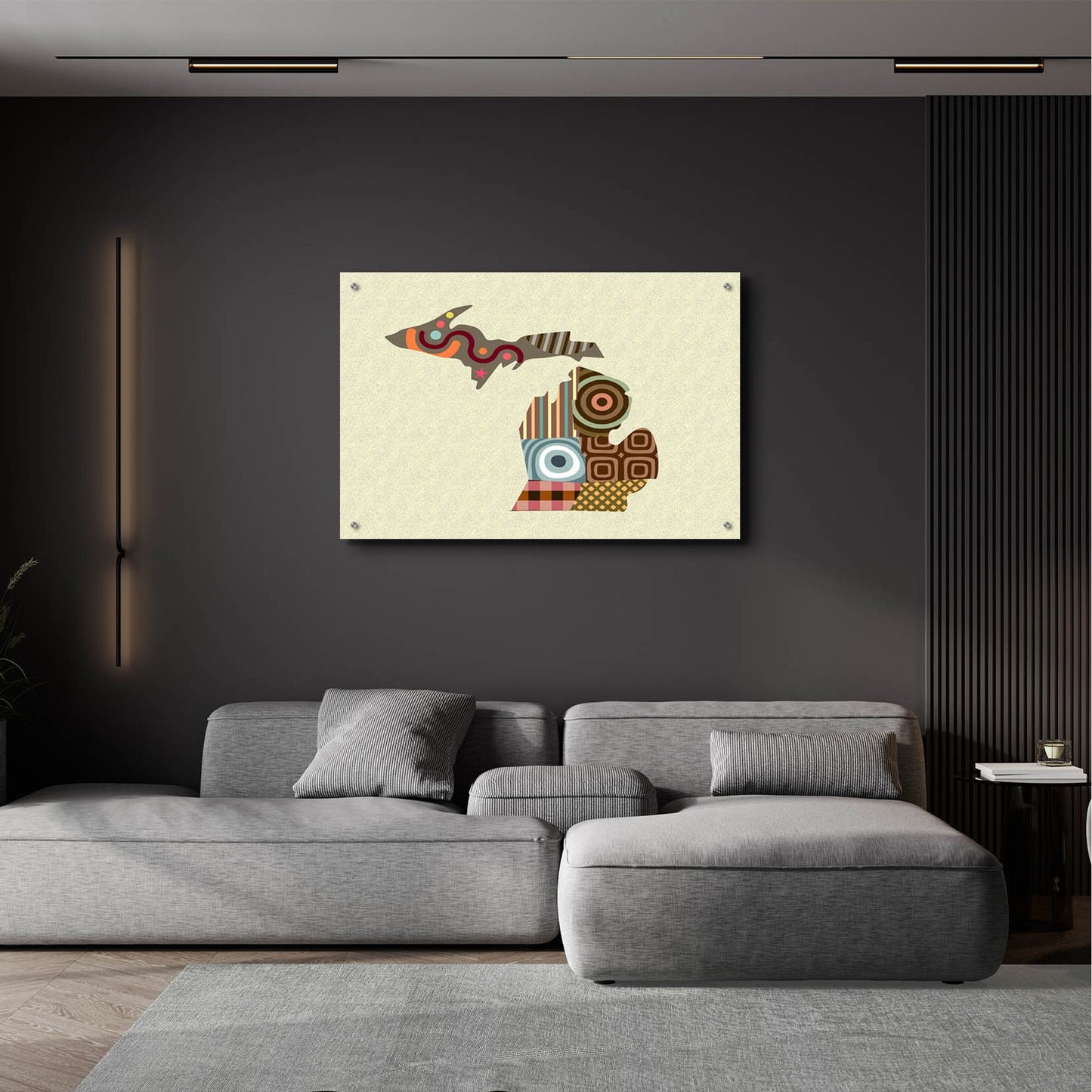 Epic Art 'Michigan State Map' by Lanre Adefioye, Acrylic Glass Wall Art,36x24