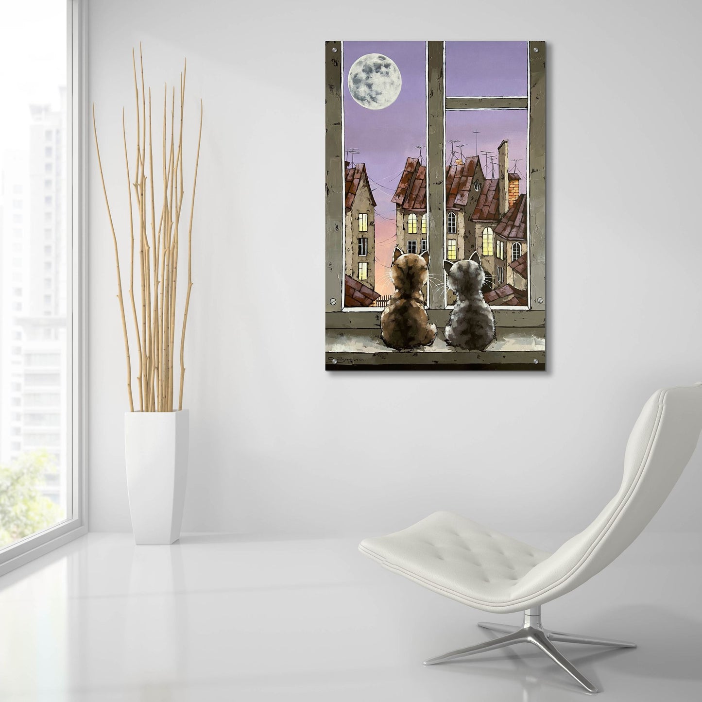 Epic Art 'Moon Dreamers' by Alexander Gunin Acrylic Glass Wall Art,24x36